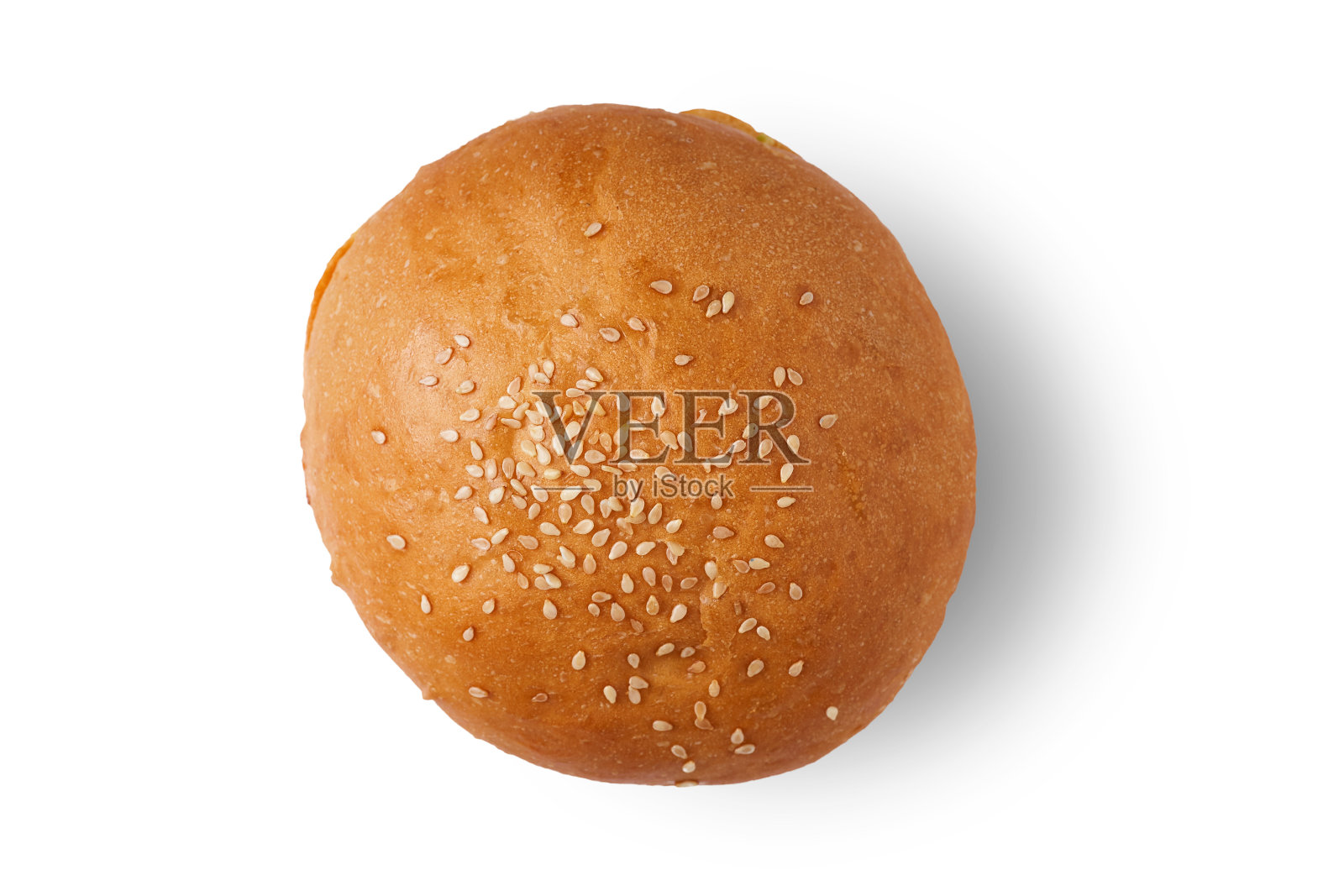 汉堡用的芝麻圆面包。孤立在白色背景上。照片摄影图片