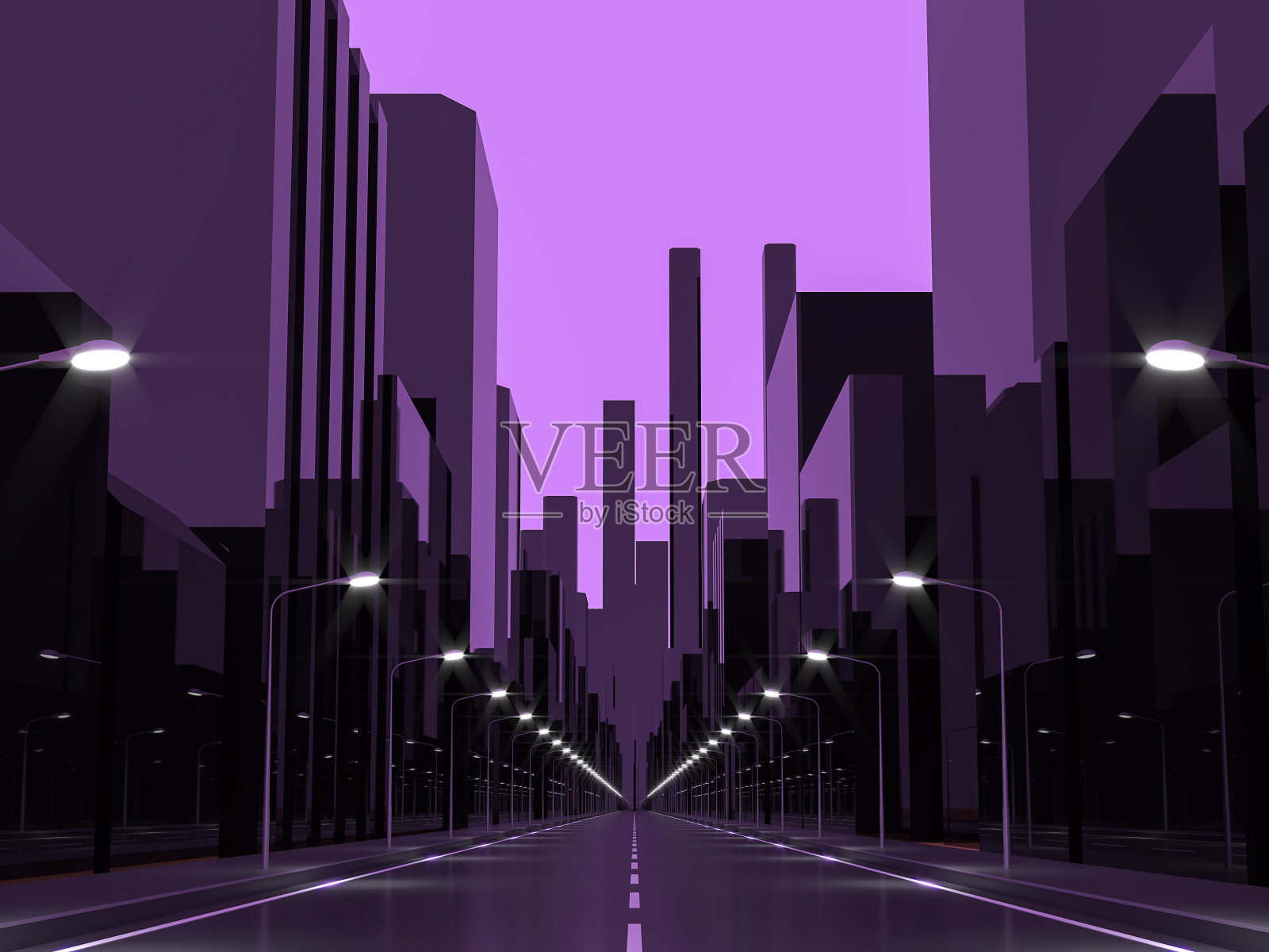 紫罗兰城3d渲染图像插画图片素材