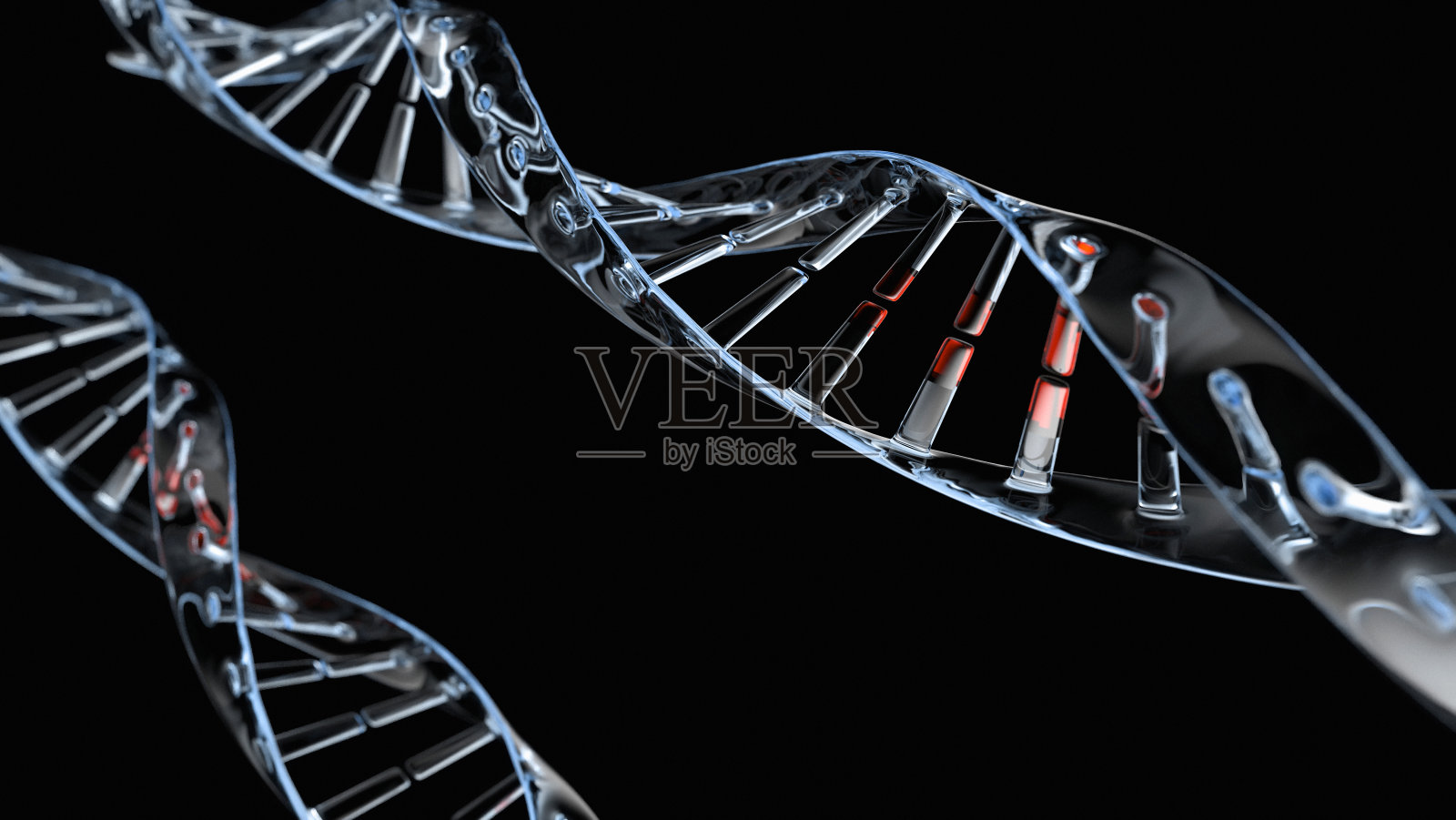 黑色的DNA螺旋照片摄影图片