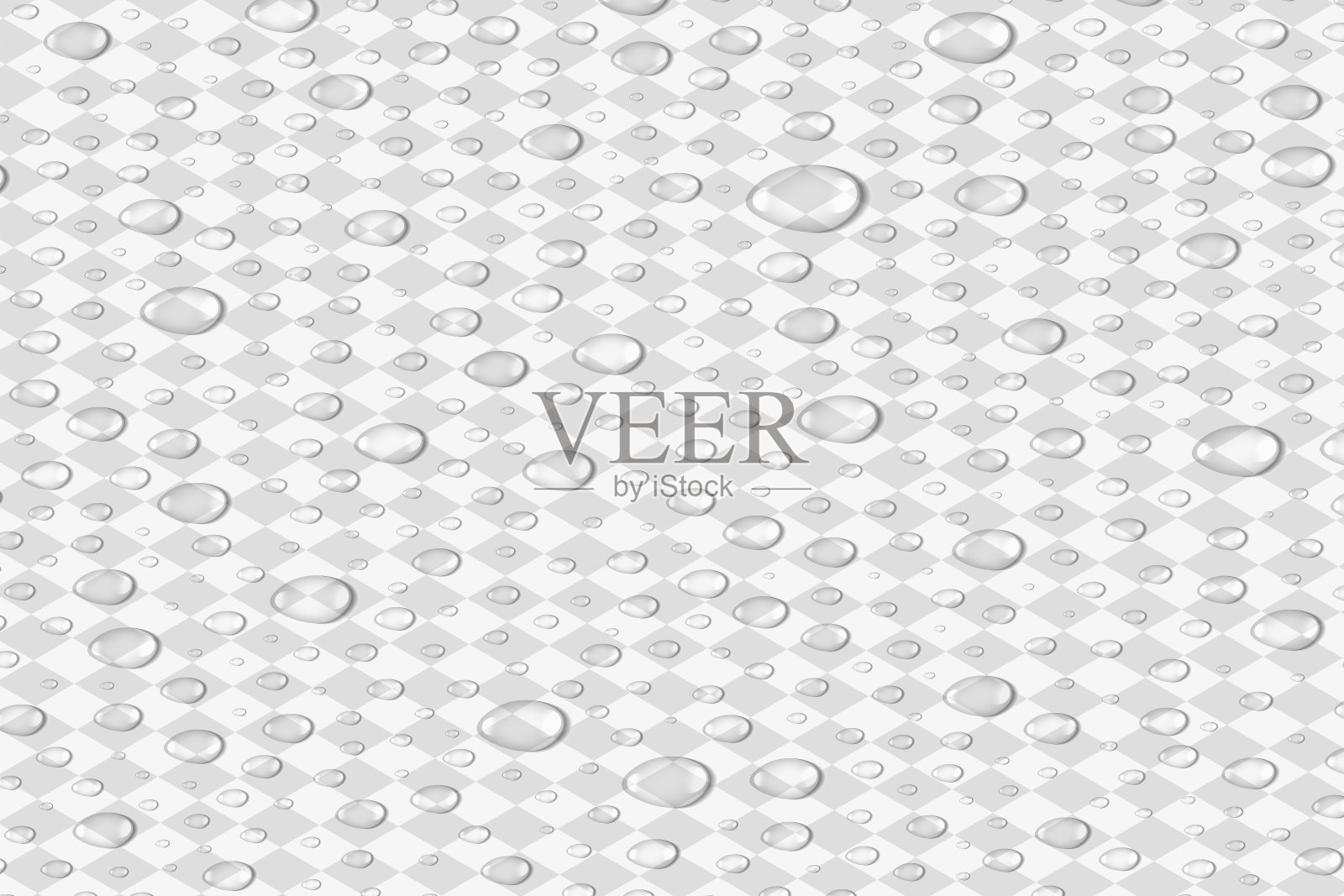 矢量现实孤立的等距水滴装饰和覆盖在透明的背景。设计元素图片