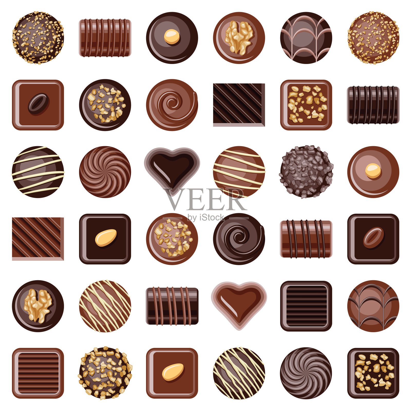 巧克力果仁糖插画图片素材