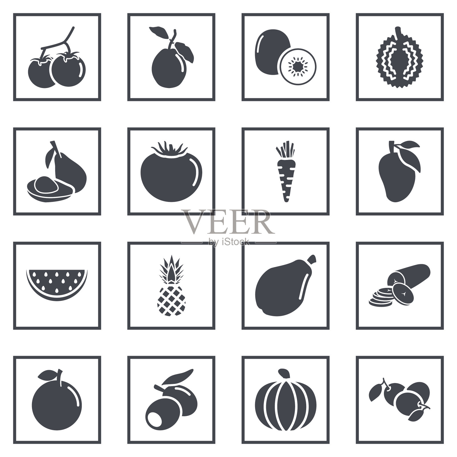 水果和蔬菜符号插画图片素材