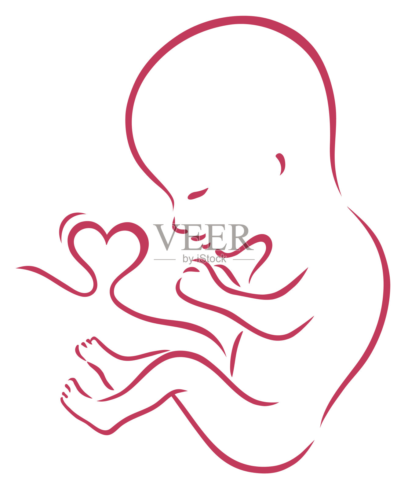 胎儿插画图片素材