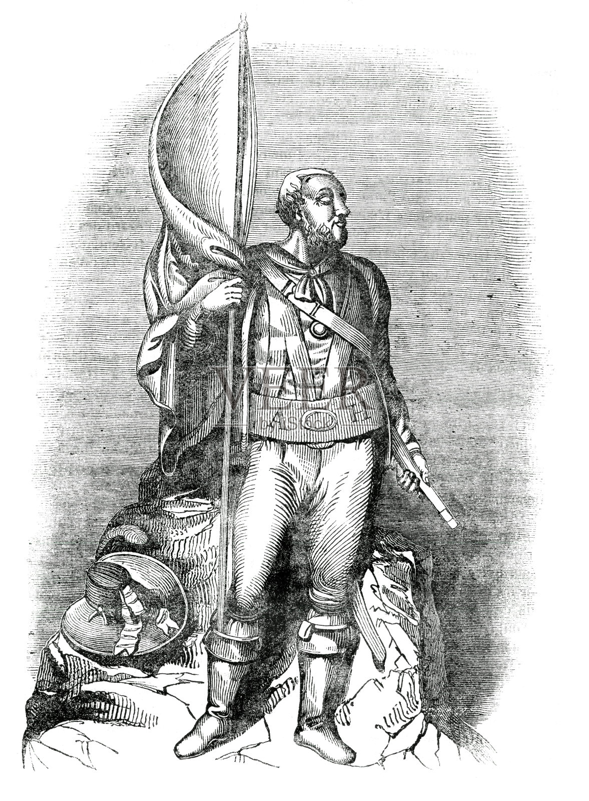 安德烈亚斯·霍费尔，奥地利自由战士，1837年插画图片素材