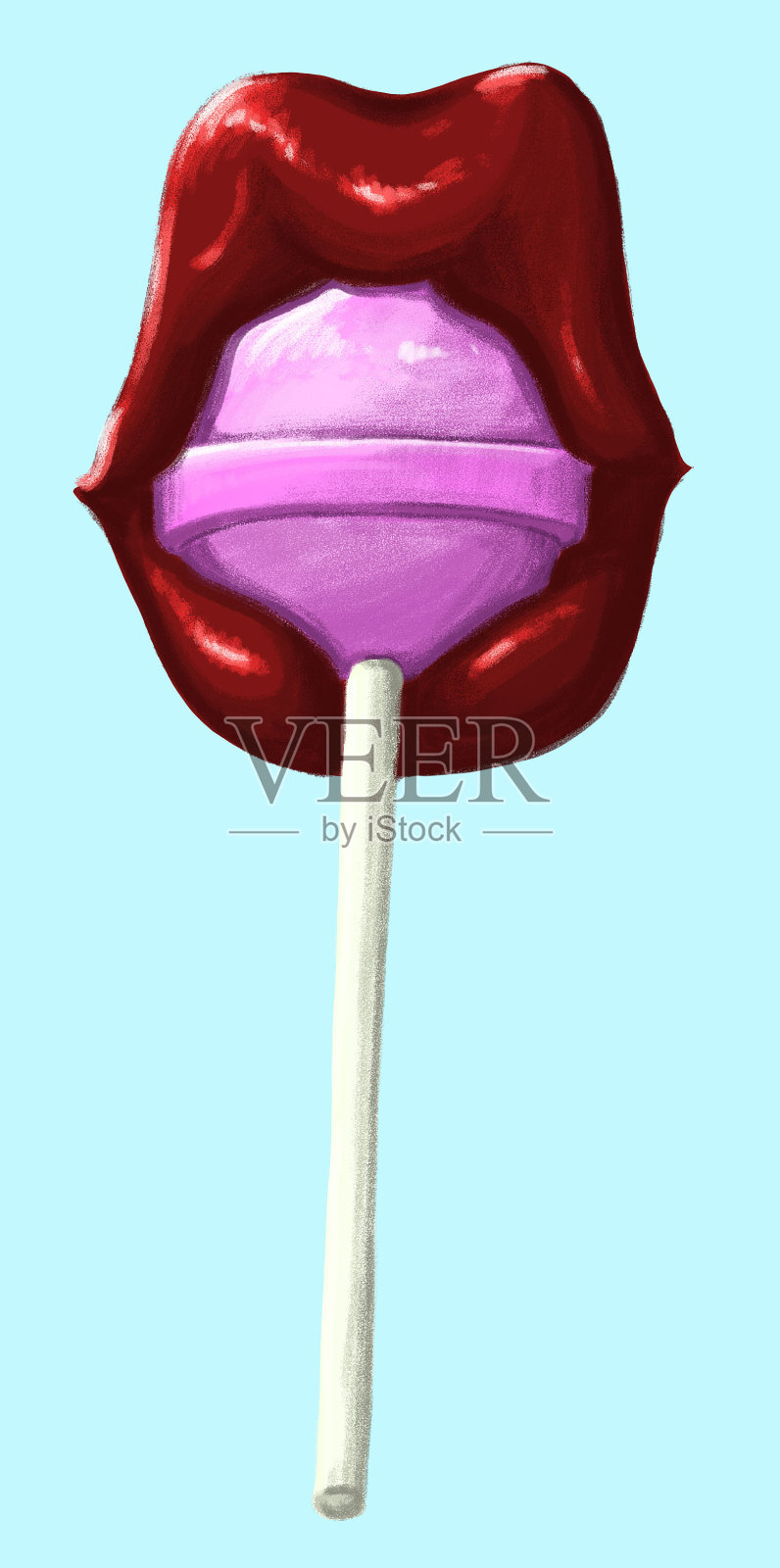 棒棒糖的嘴唇设计元素图片