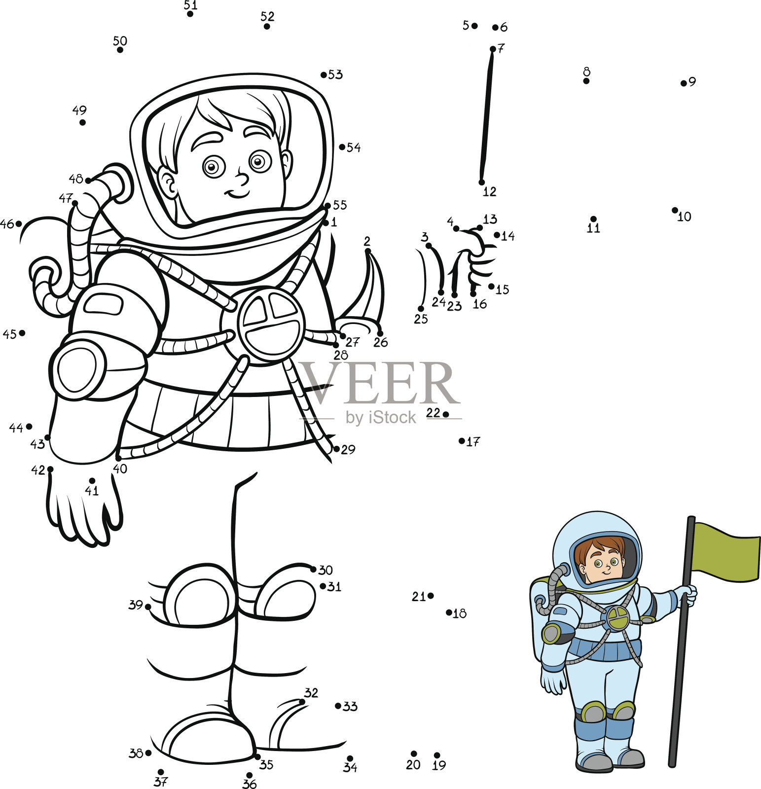 数字游戏,宇航员插画图片素材