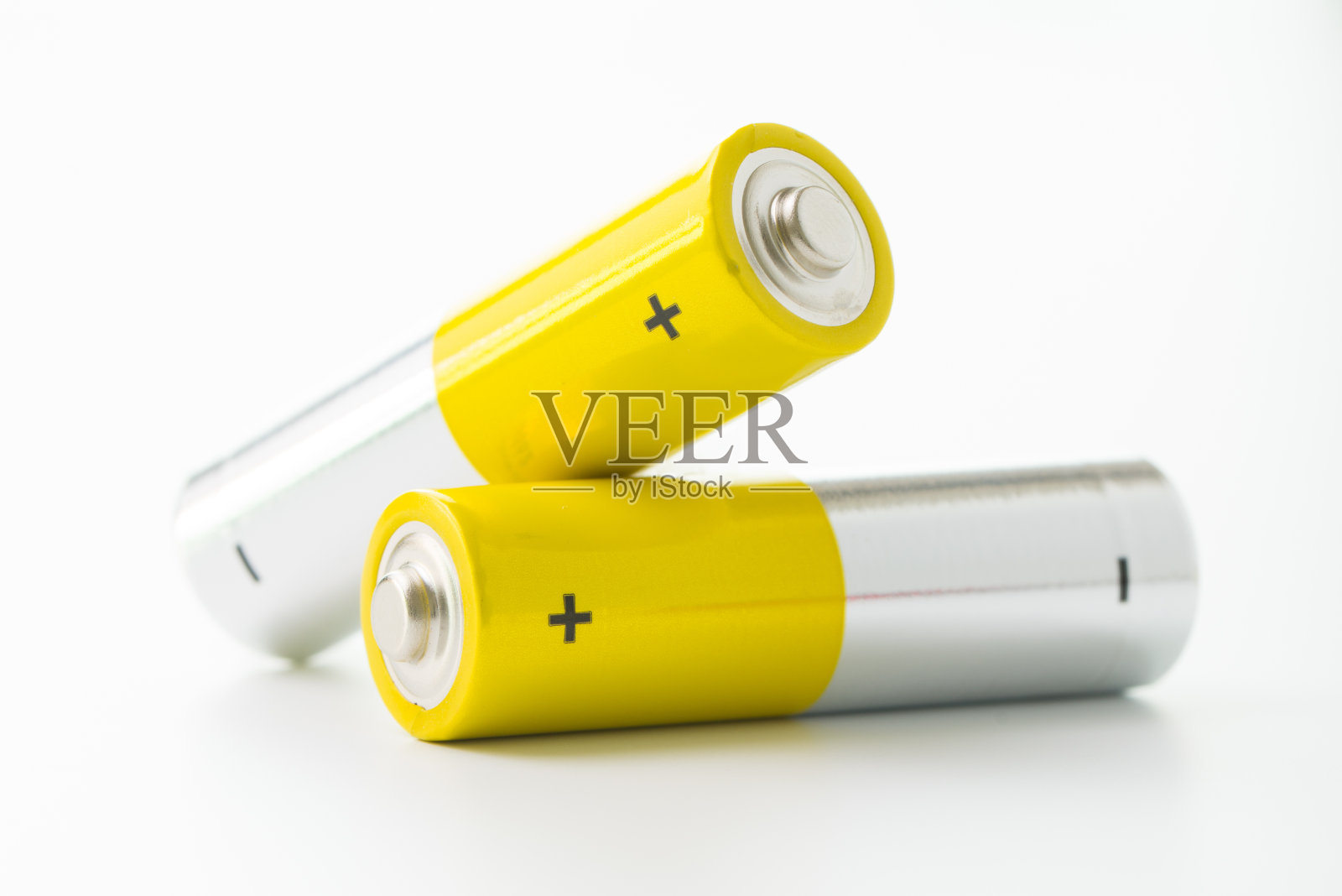 黄色的碱性电池照片摄影图片
