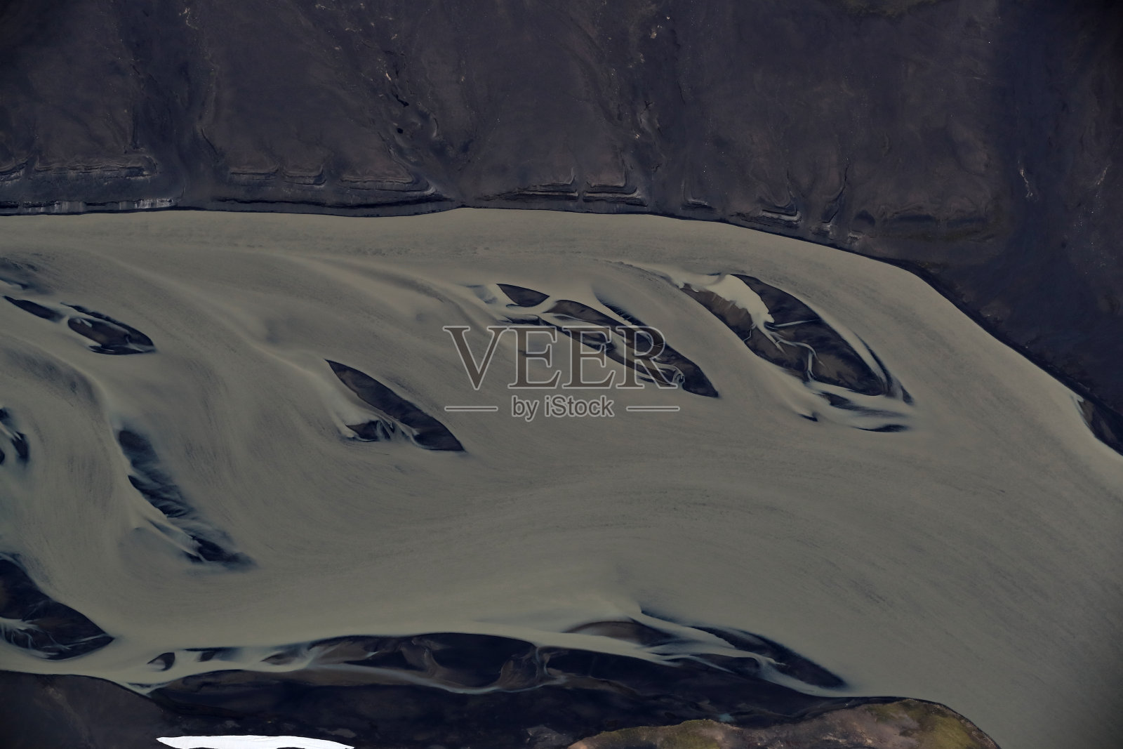 冰岛南部冰川河鸟瞰图照片摄影图片