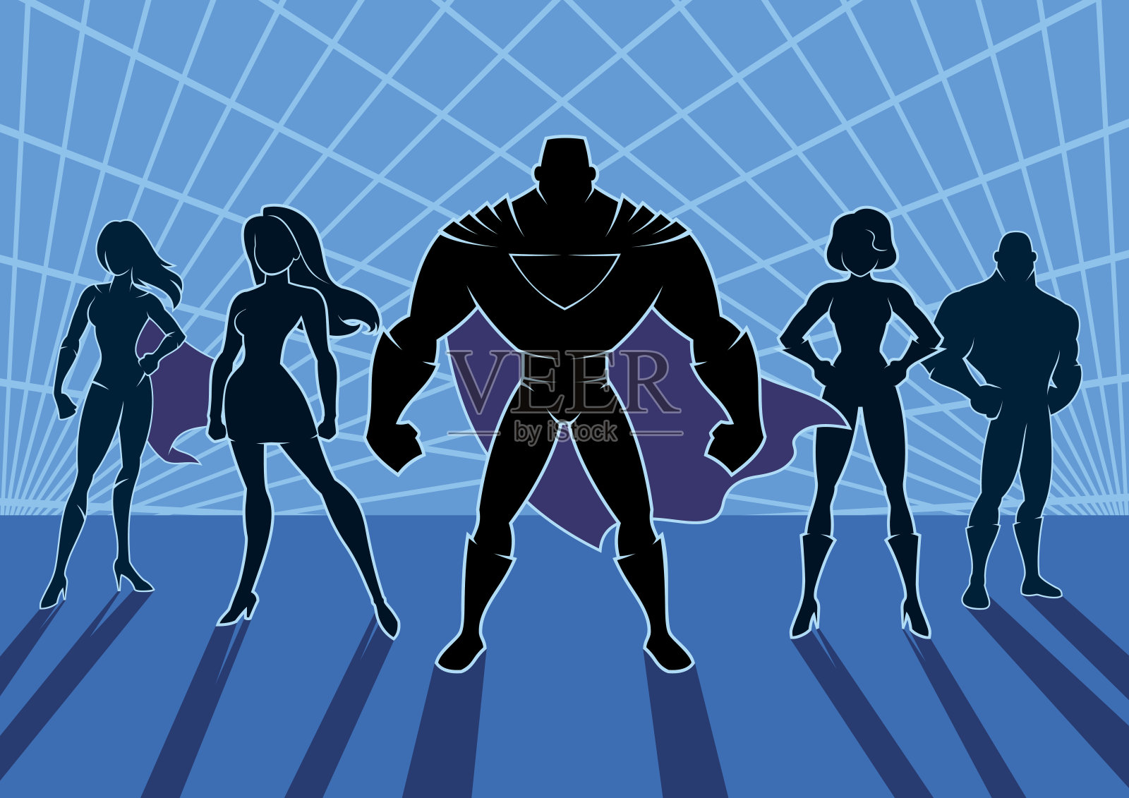超级英雄团队2插画图片素材