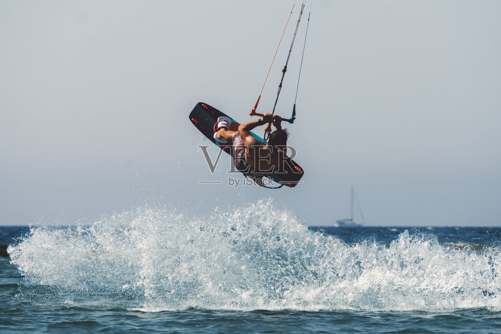 飞行的风筝冲浪照片摄影图片