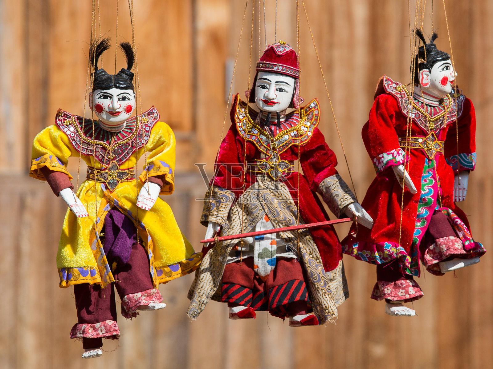 弦木偶缅甸传统玩偶照片摄影图片