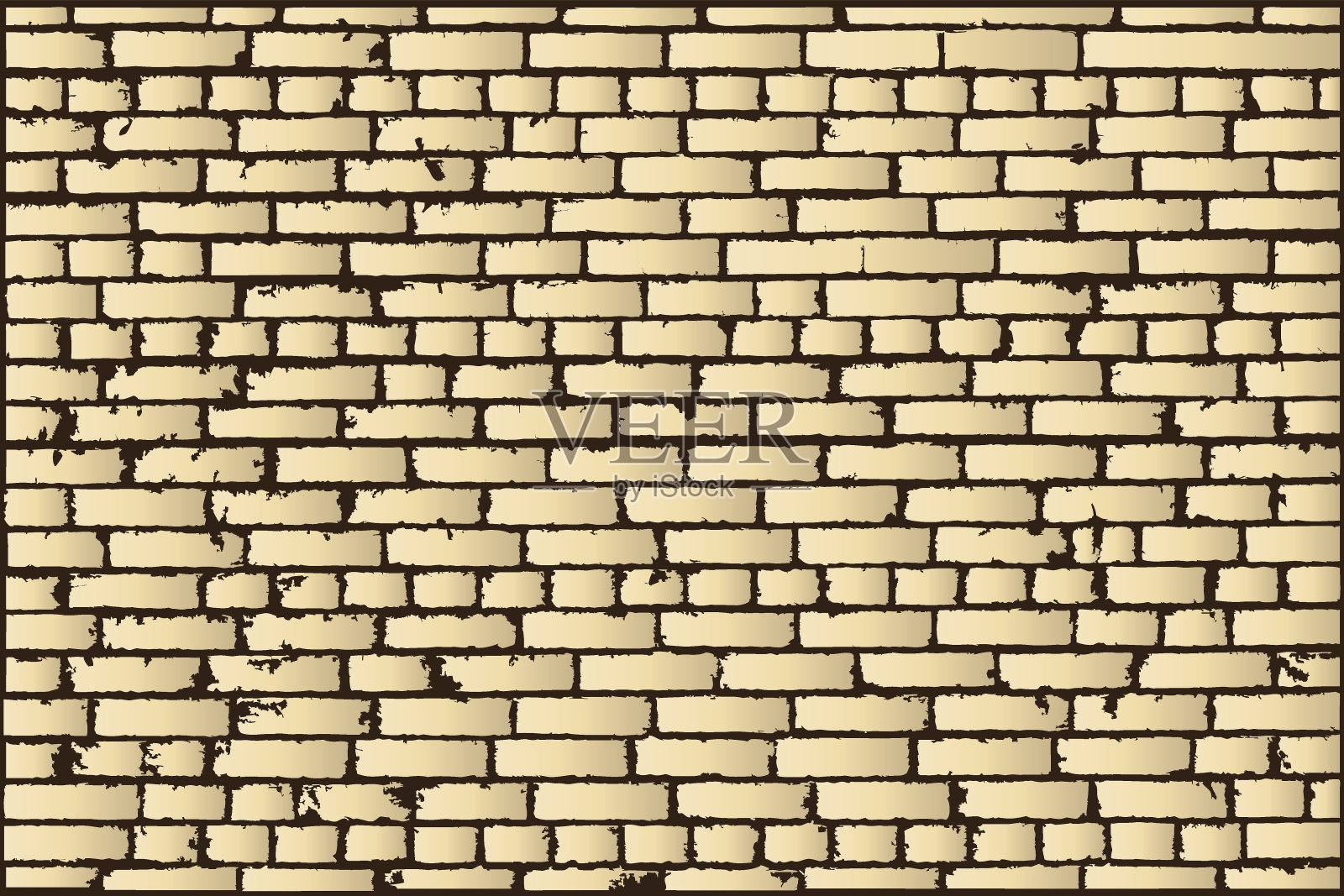 向量纹理的米色老砖墙。矢量图插画图片素材