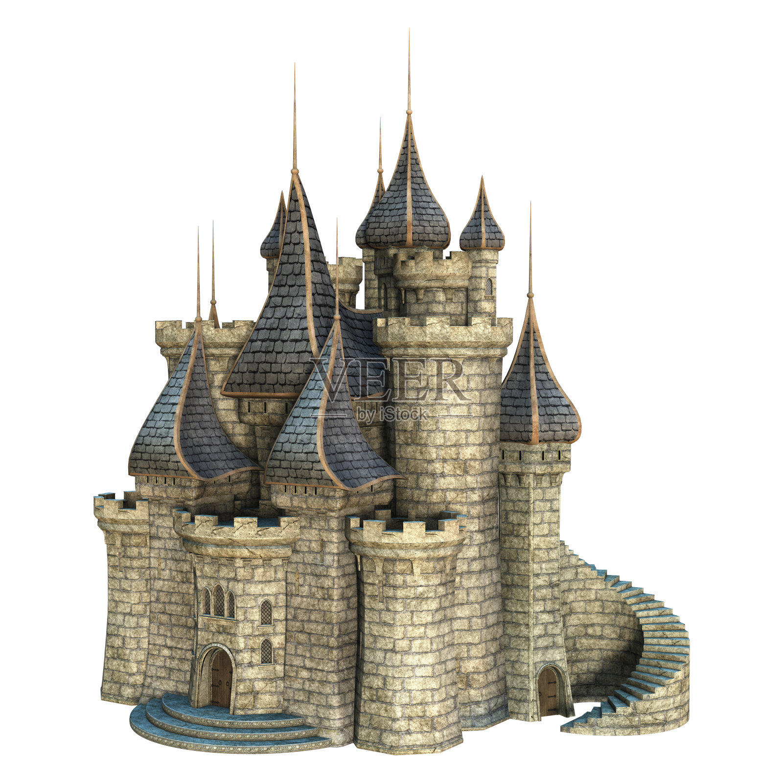 3D渲染童话城堡照片摄影图片