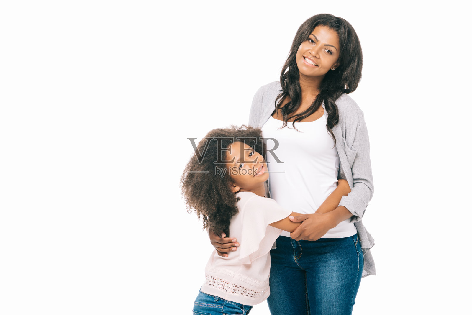 快乐的非裔美国母亲和女儿照片摄影图片