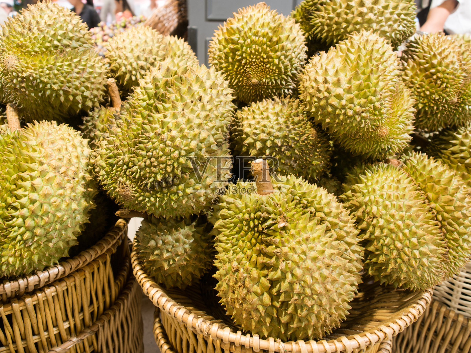 榴莲是泰国水果之王。照片摄影图片