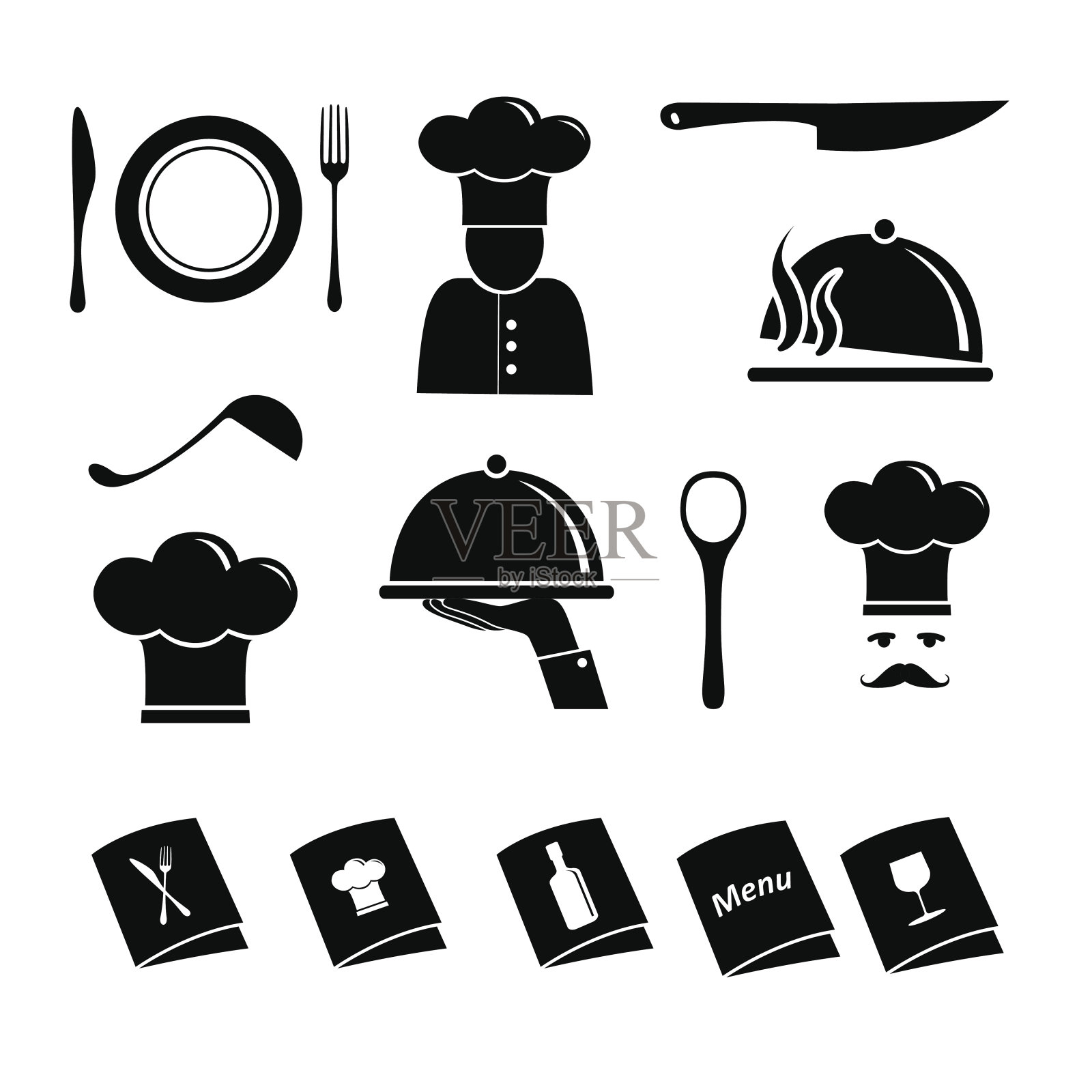 厨房图标设置插画图片素材
