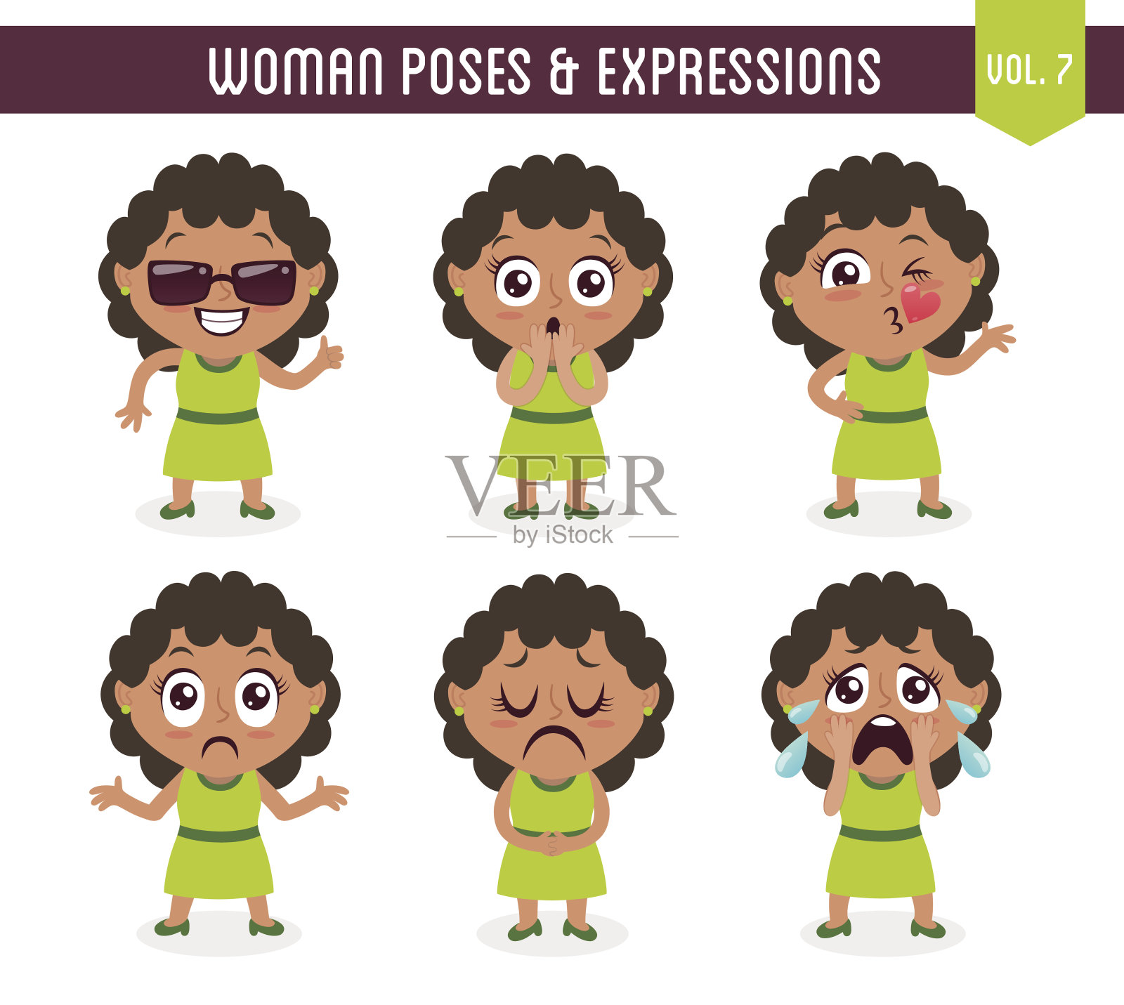 女人的姿势和表情(第7 / 8卷)插画图片素材