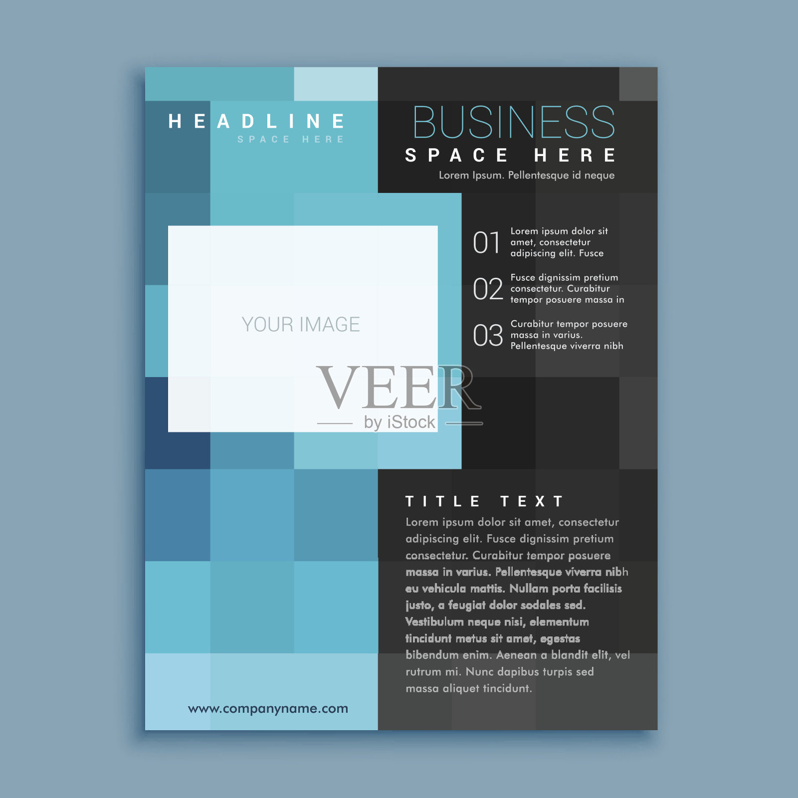 创意蓝色方形几何商业宣传册封面页设计模板设计模板素材
