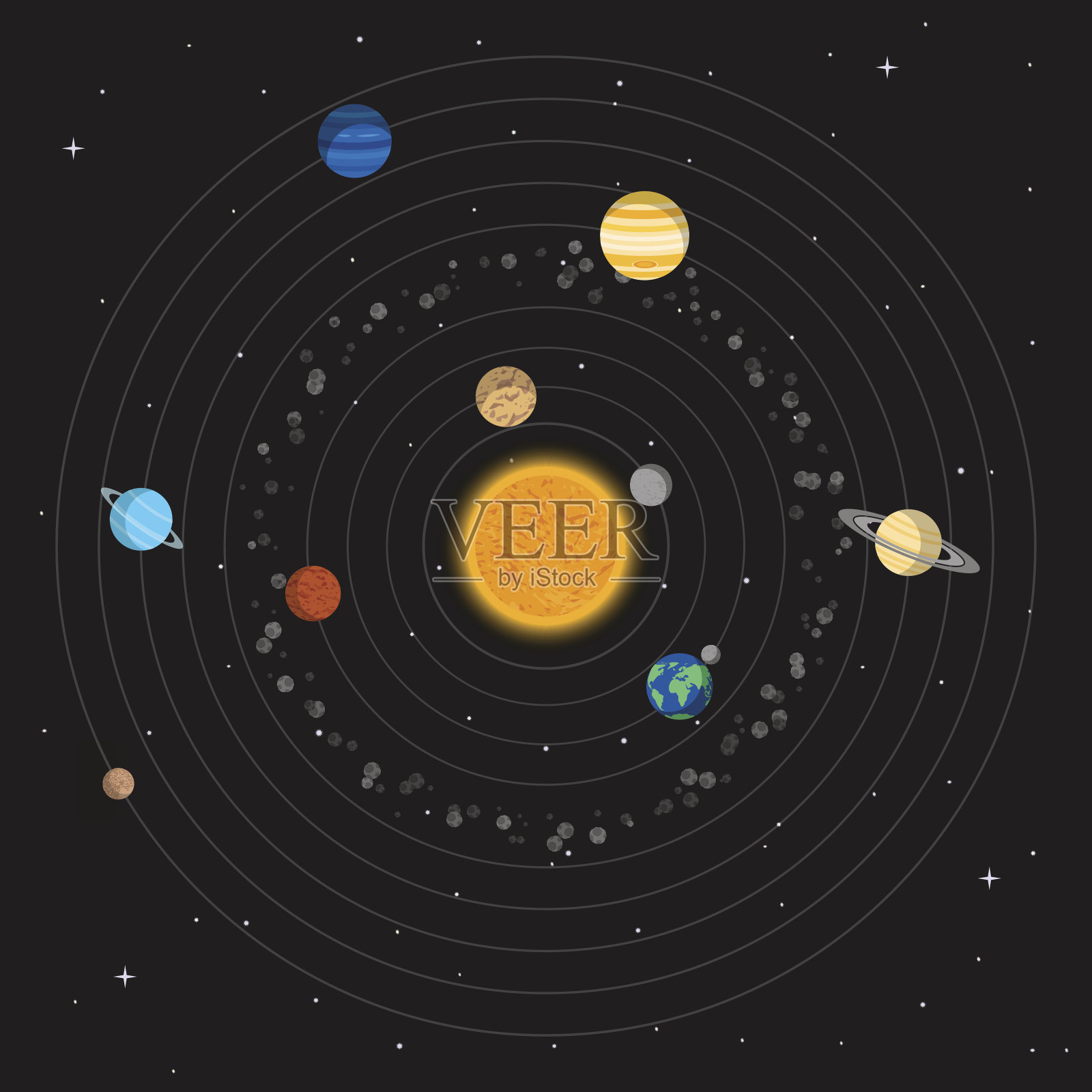 太阳系的背景空间插画图片素材