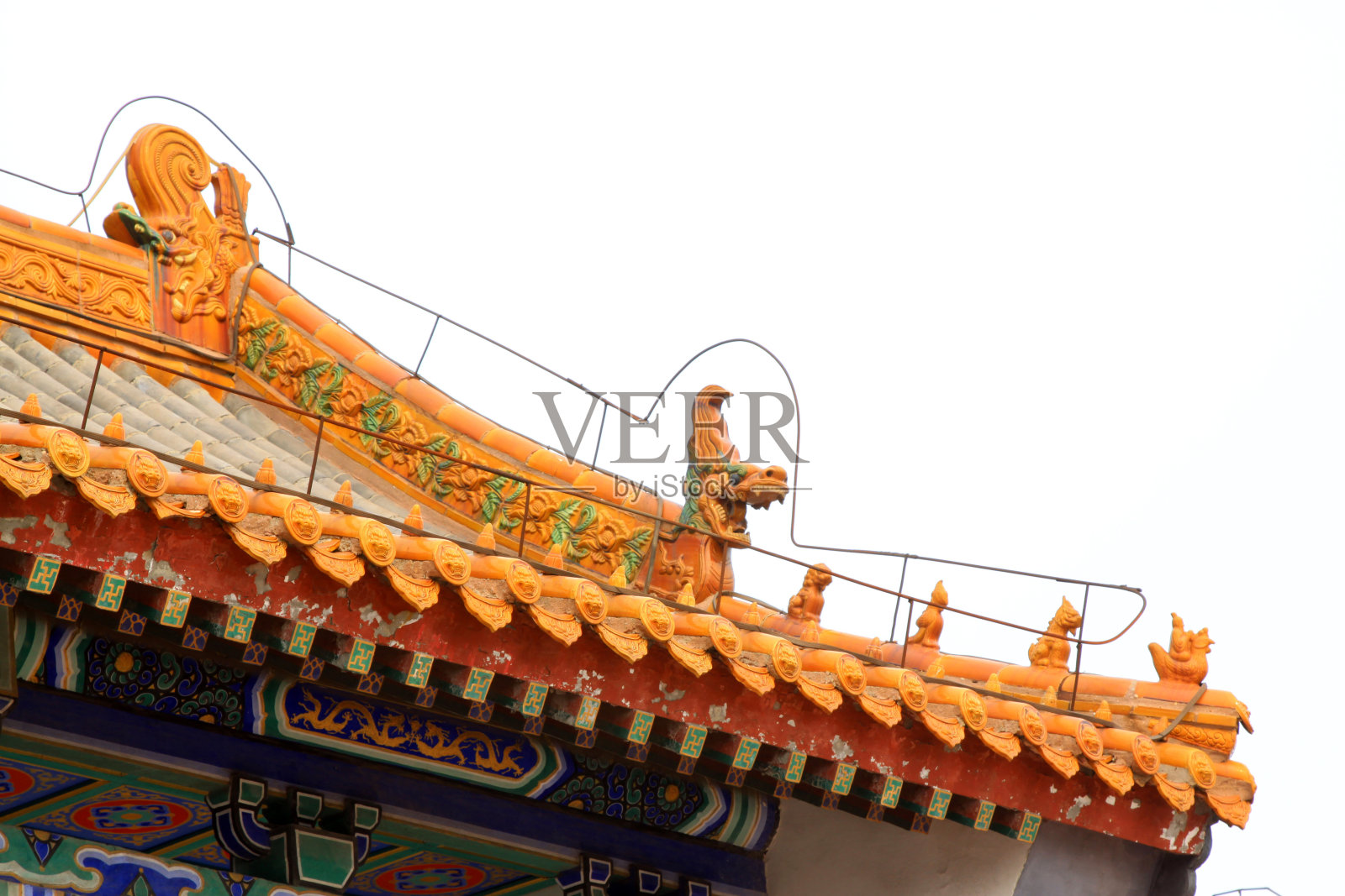 中国传统庙宇建筑屋檐，河北省迁安市照片摄影图片