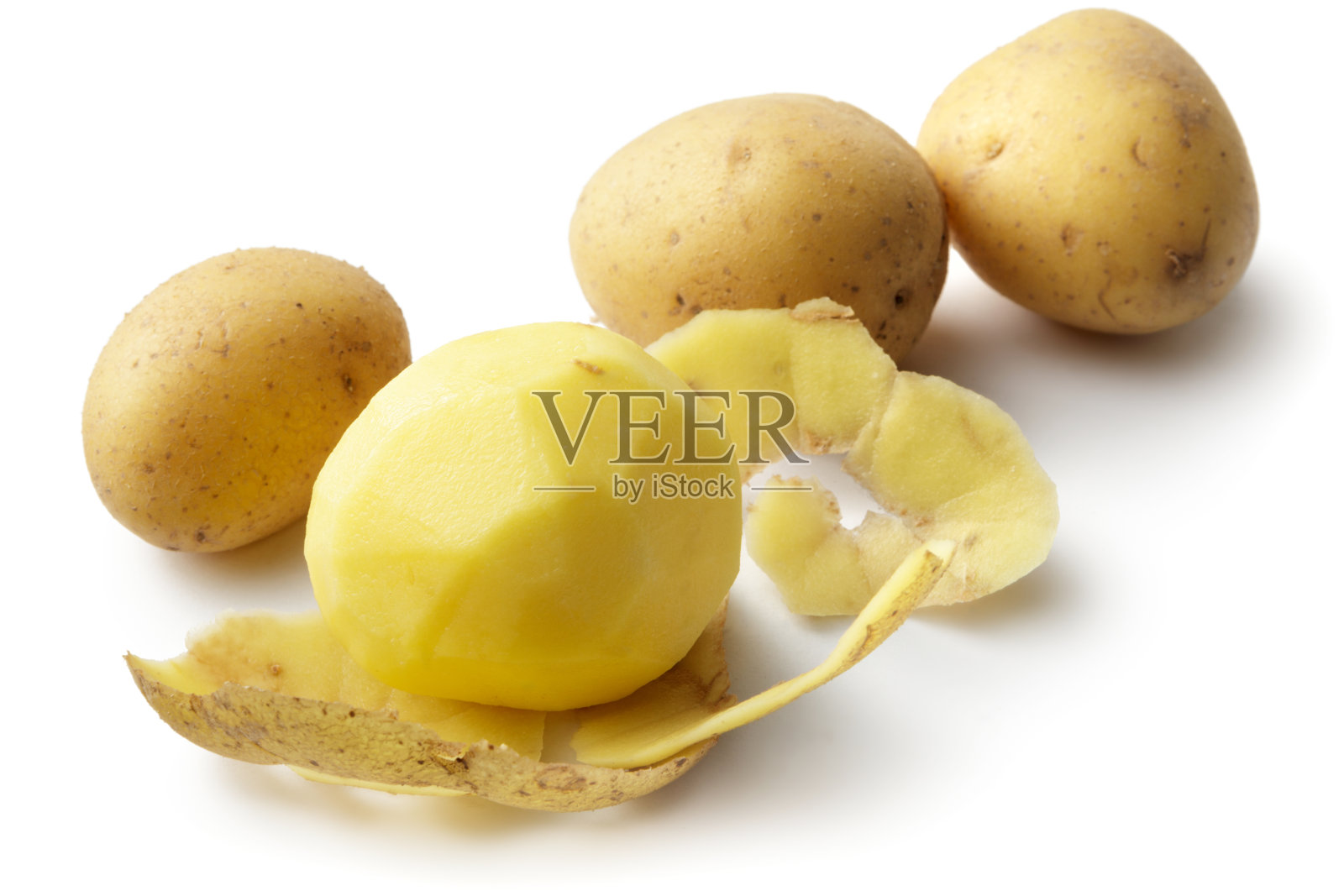 蔬菜:白色背景上孤立的土豆照片摄影图片