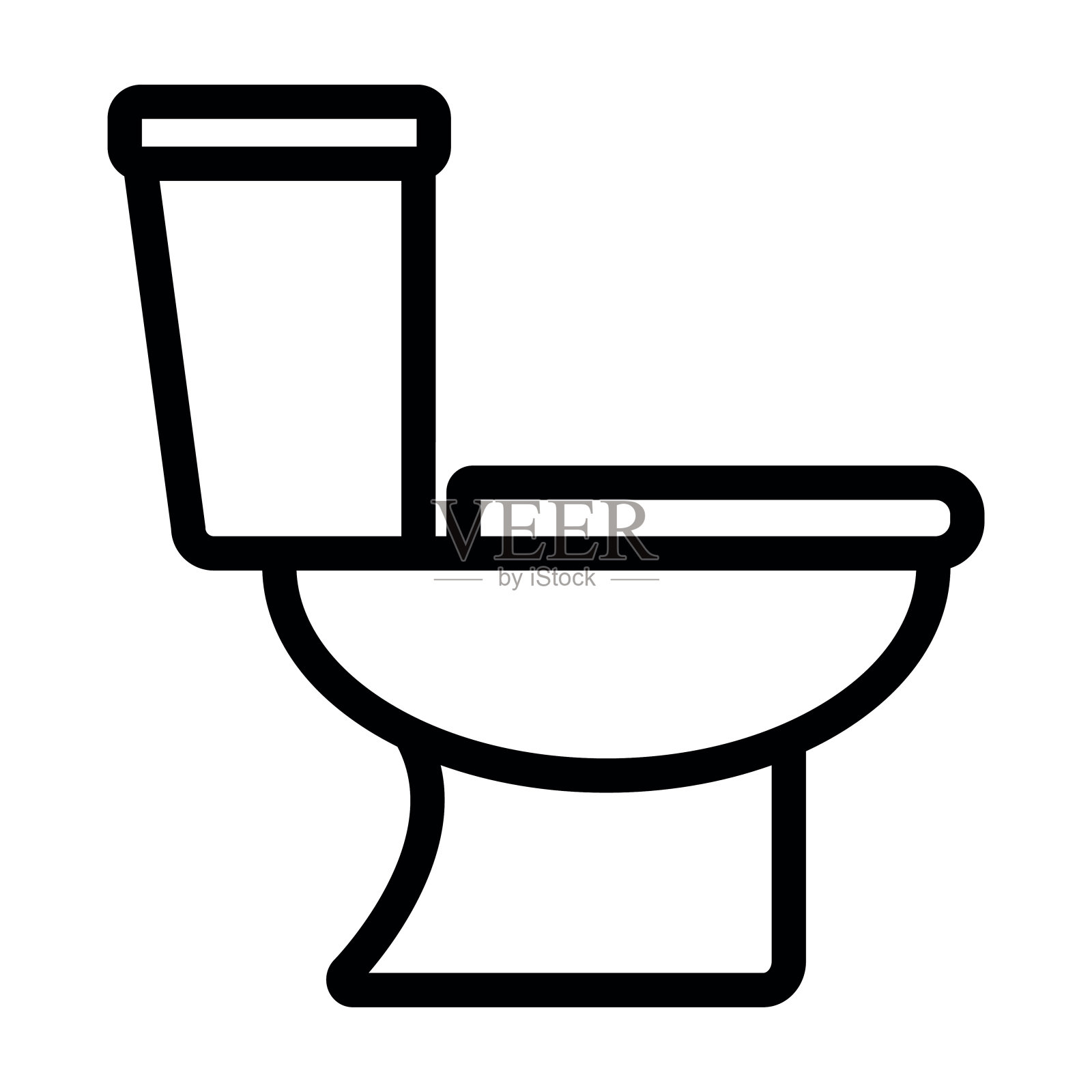 白色背景上的厕所图标图标素材