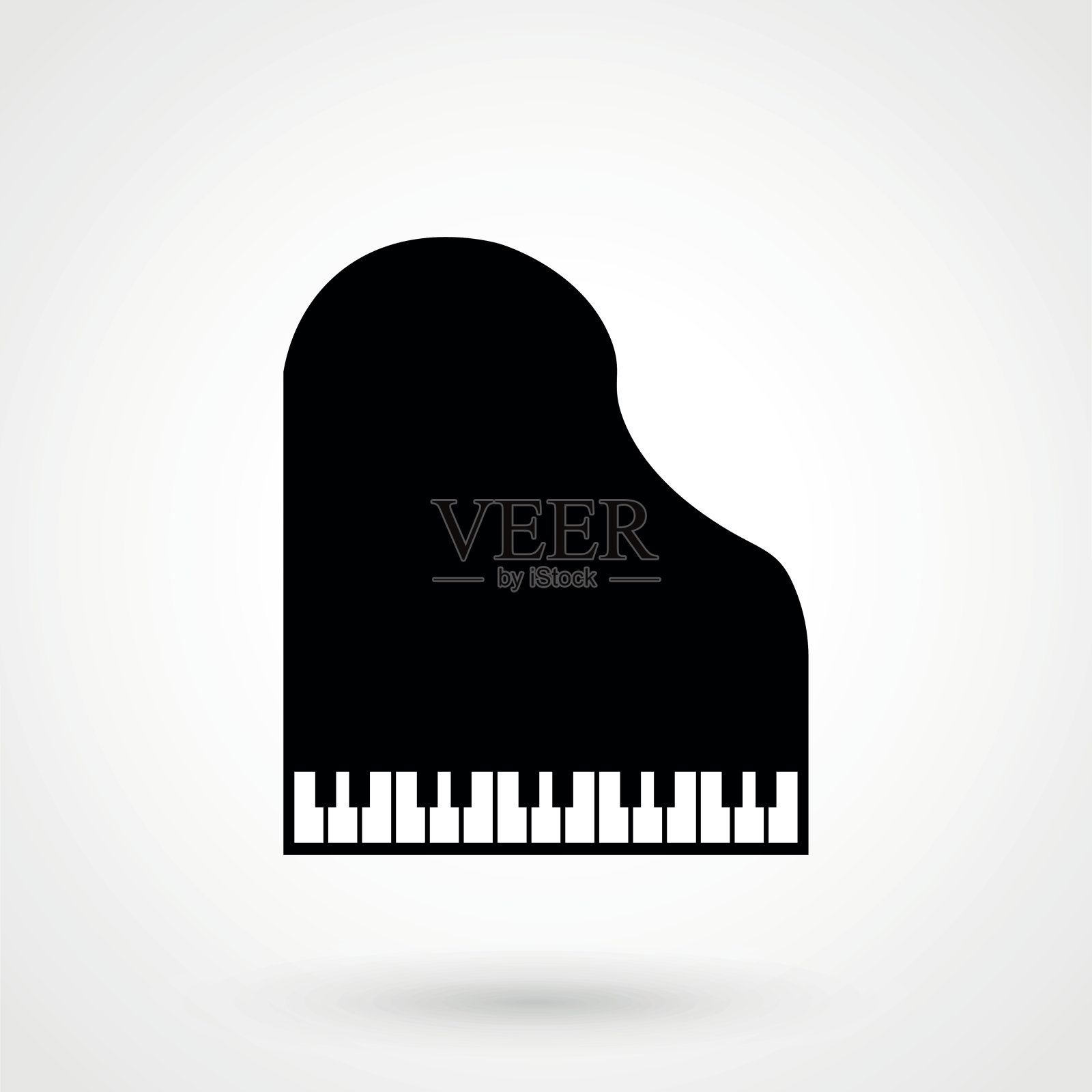 钢琴图标孤立的白色背景插画图片素材