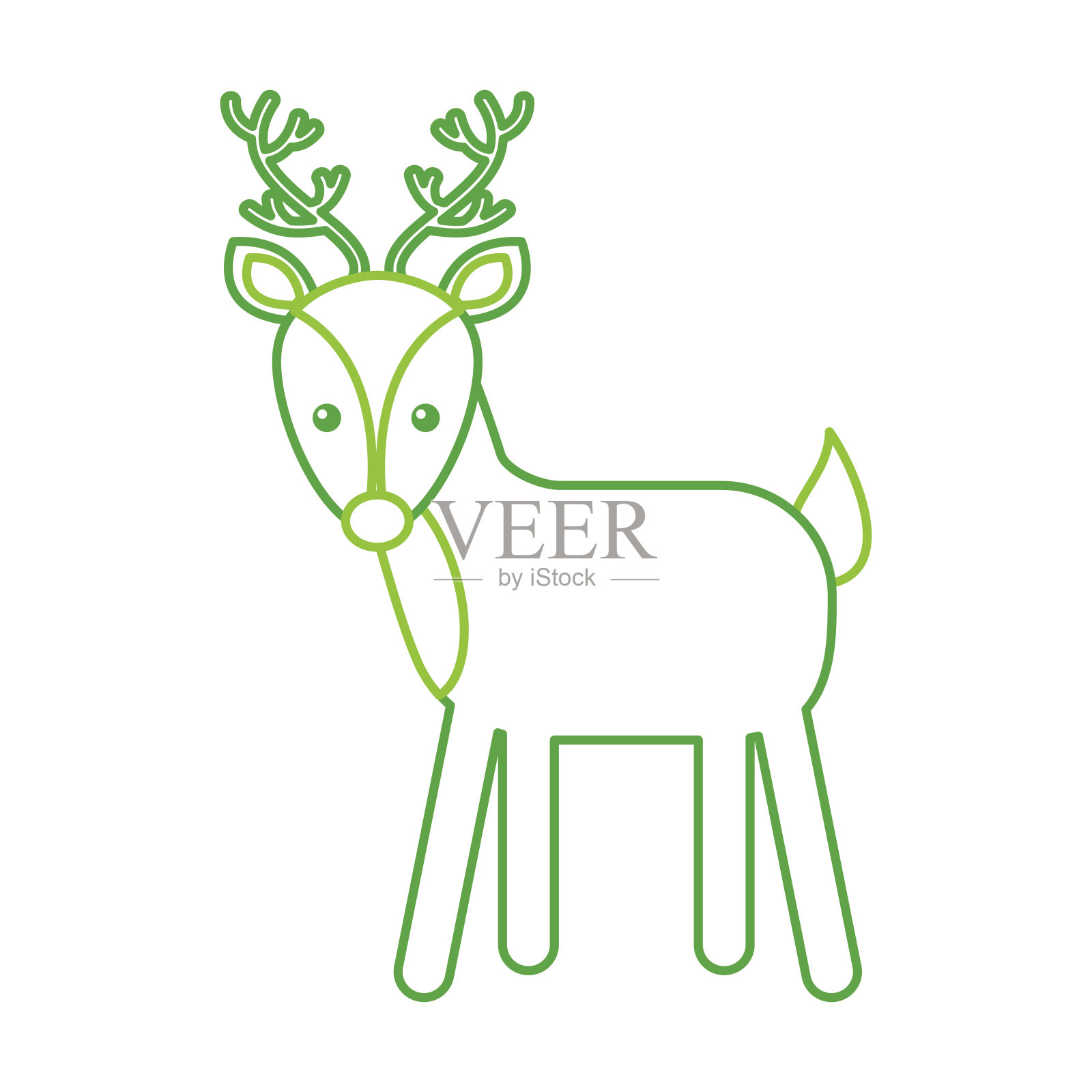圣诞可爱的驯鹿装饰冬天设计元素图片
