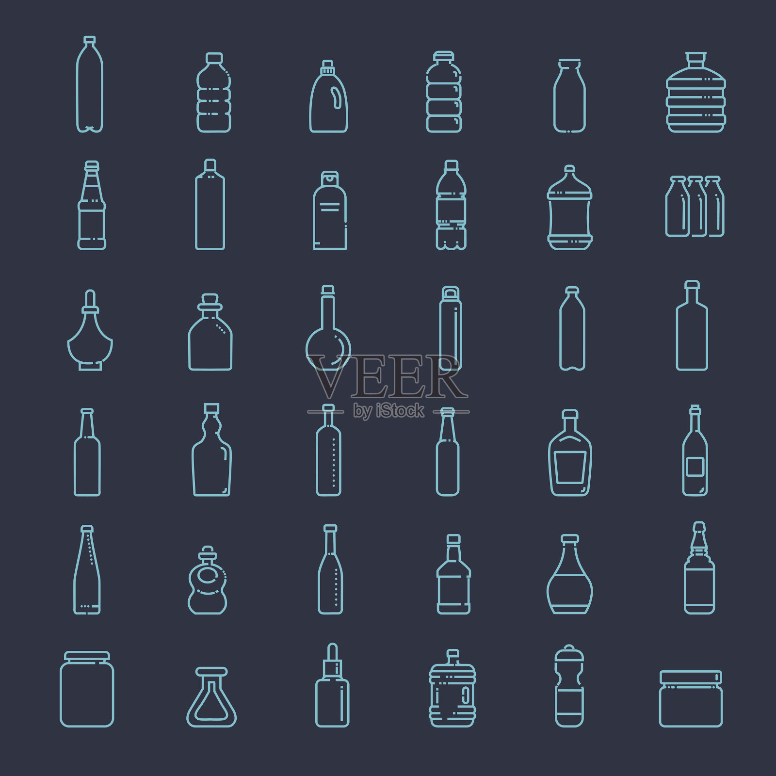 瓶子，包装收集-向量插画图片素材