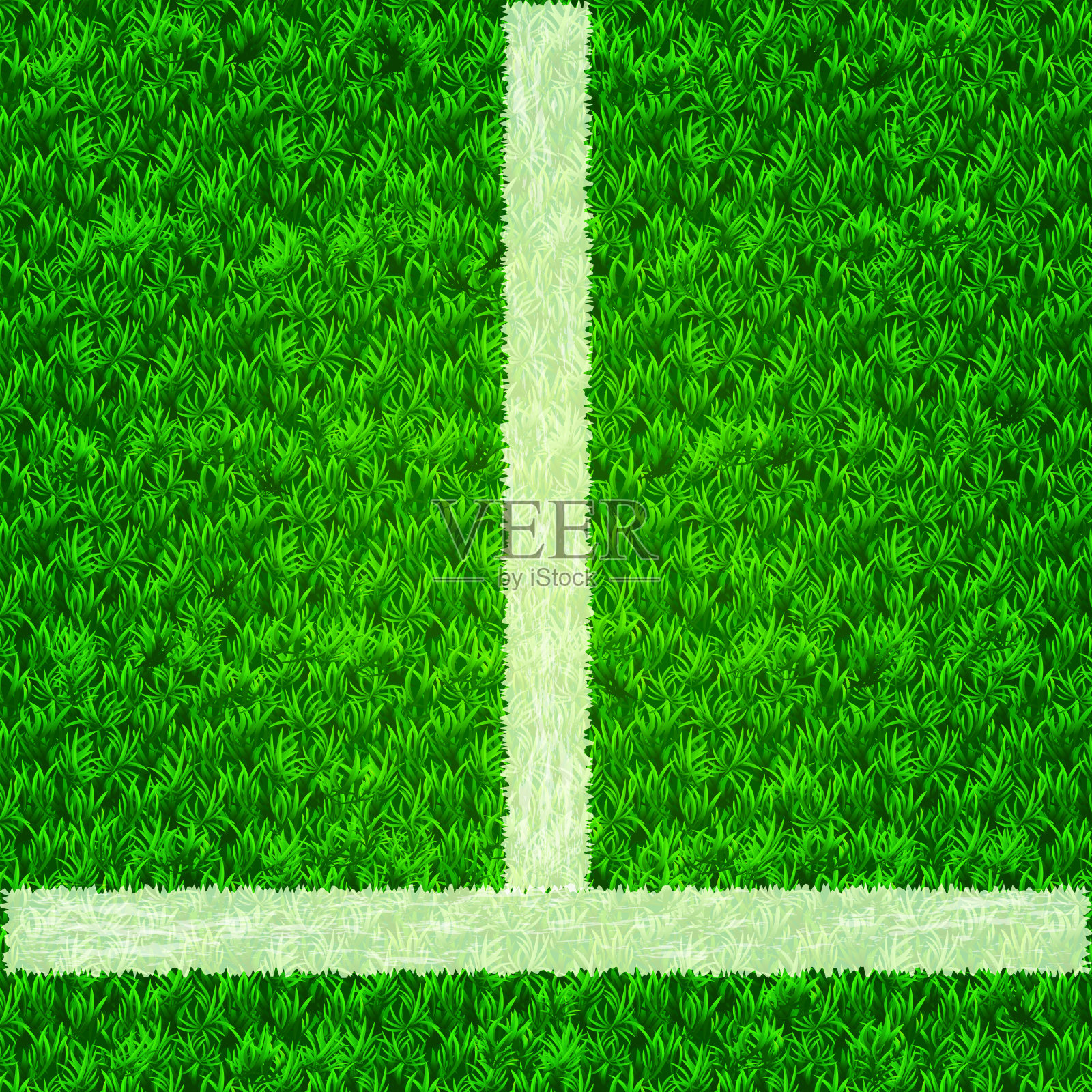 白色条纹线在草地运动场上，矢量插画图片素材