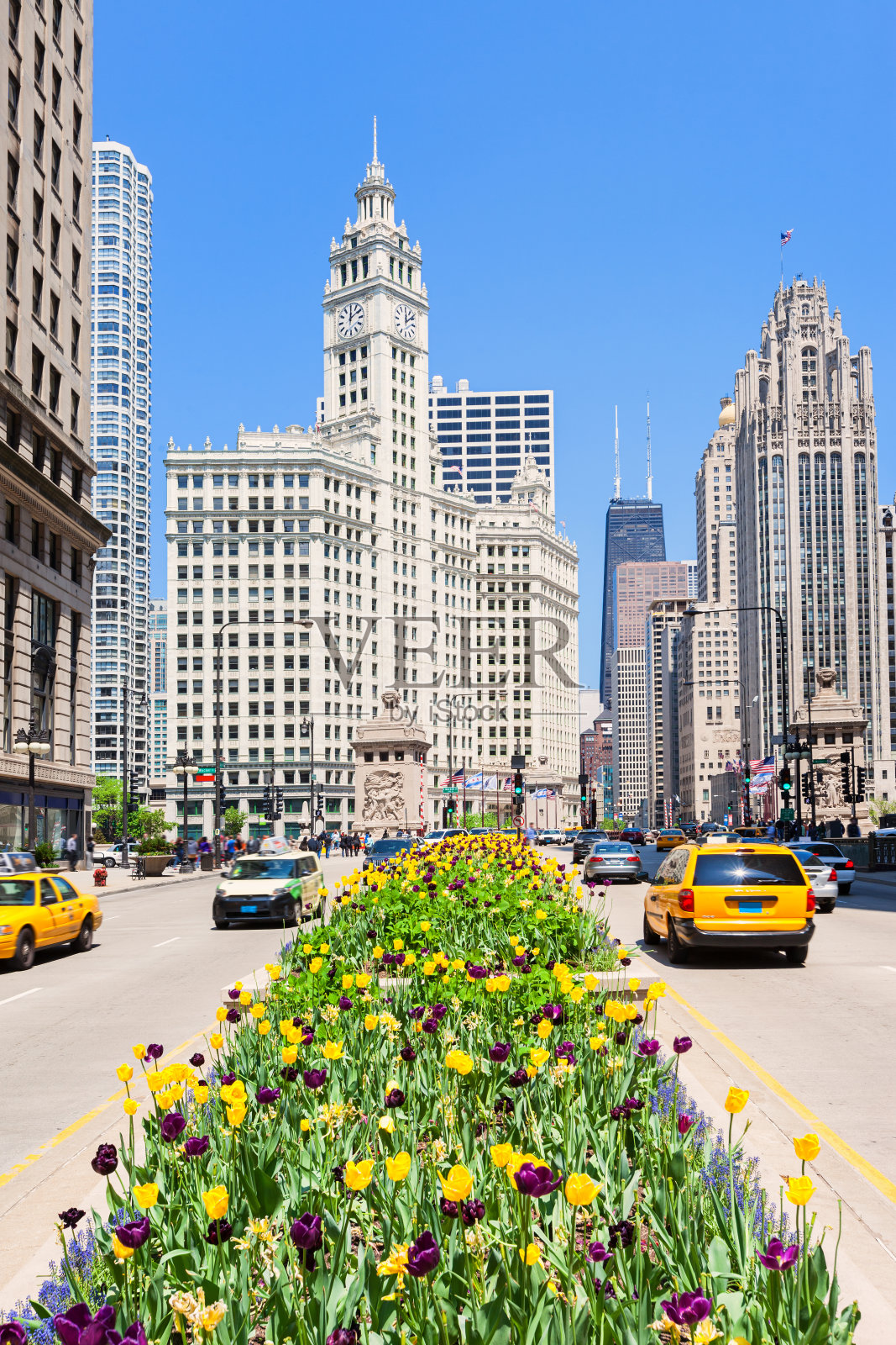 美国伊利诺斯州芝加哥的密歇根大街照片摄影图片
