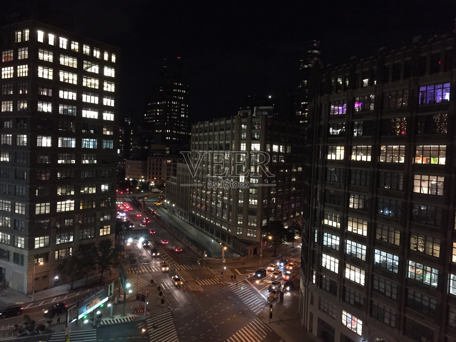 Soho纽约夜晚的天际线照片摄影图片