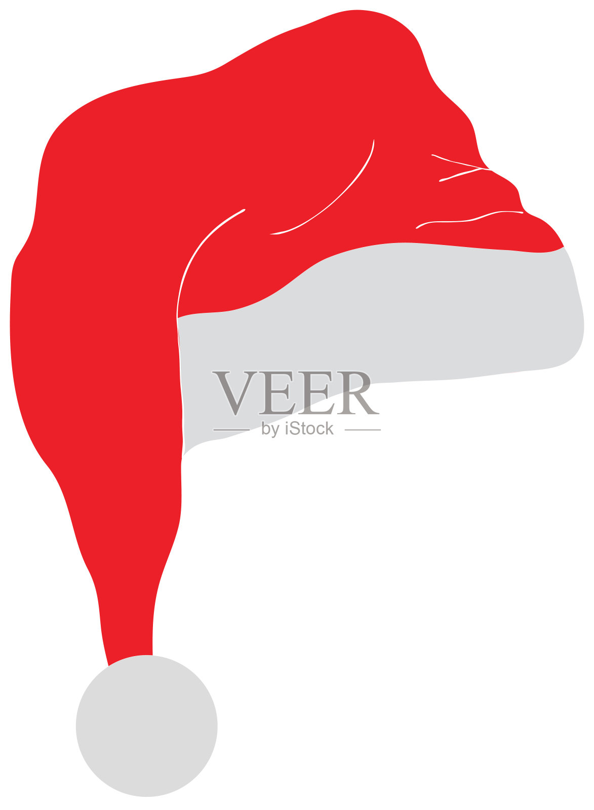圣诞老人的红帽子或帽子为圣诞节孤立在白色的背景上。设计元素图片