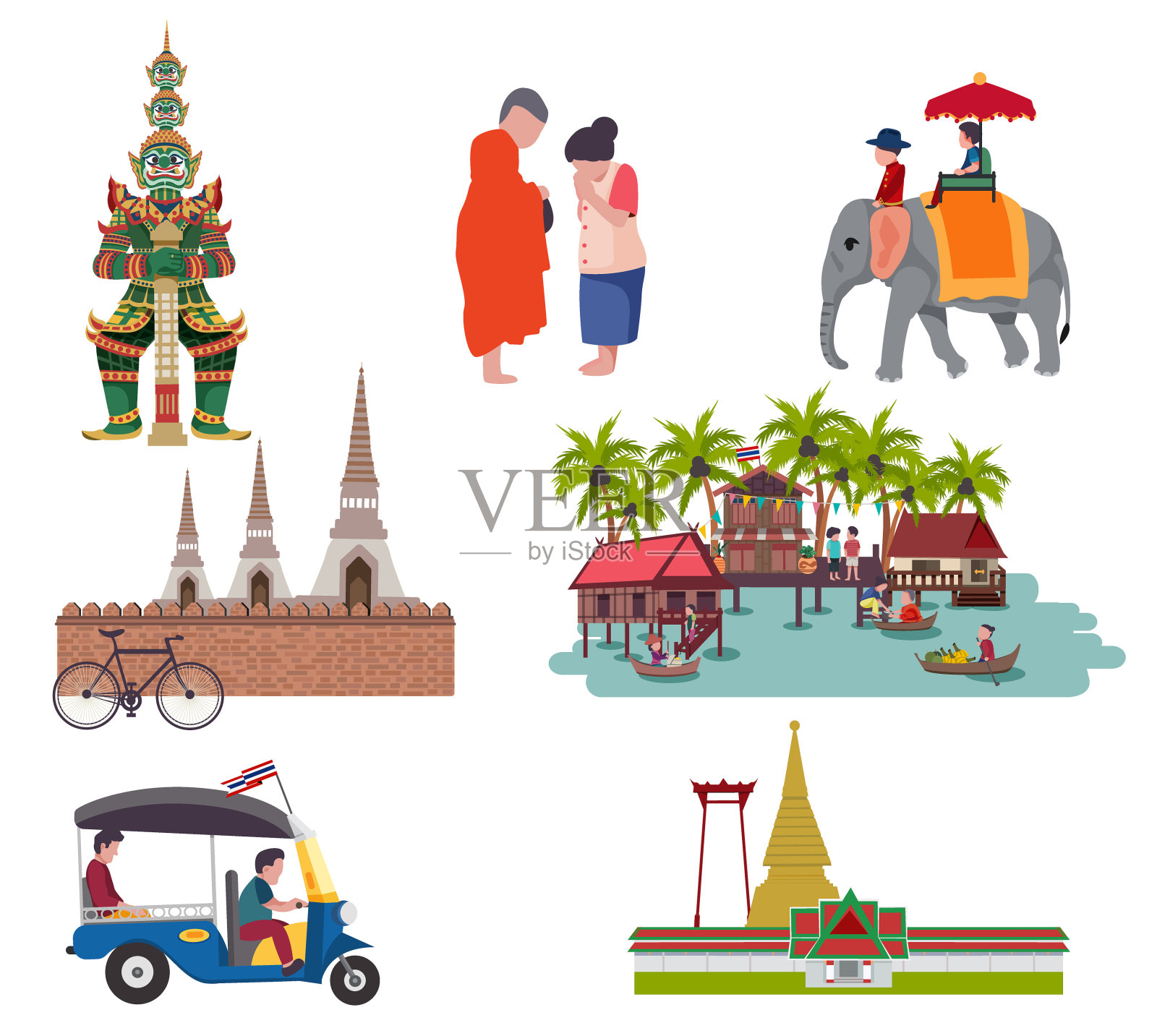泰国旅游插画图片素材