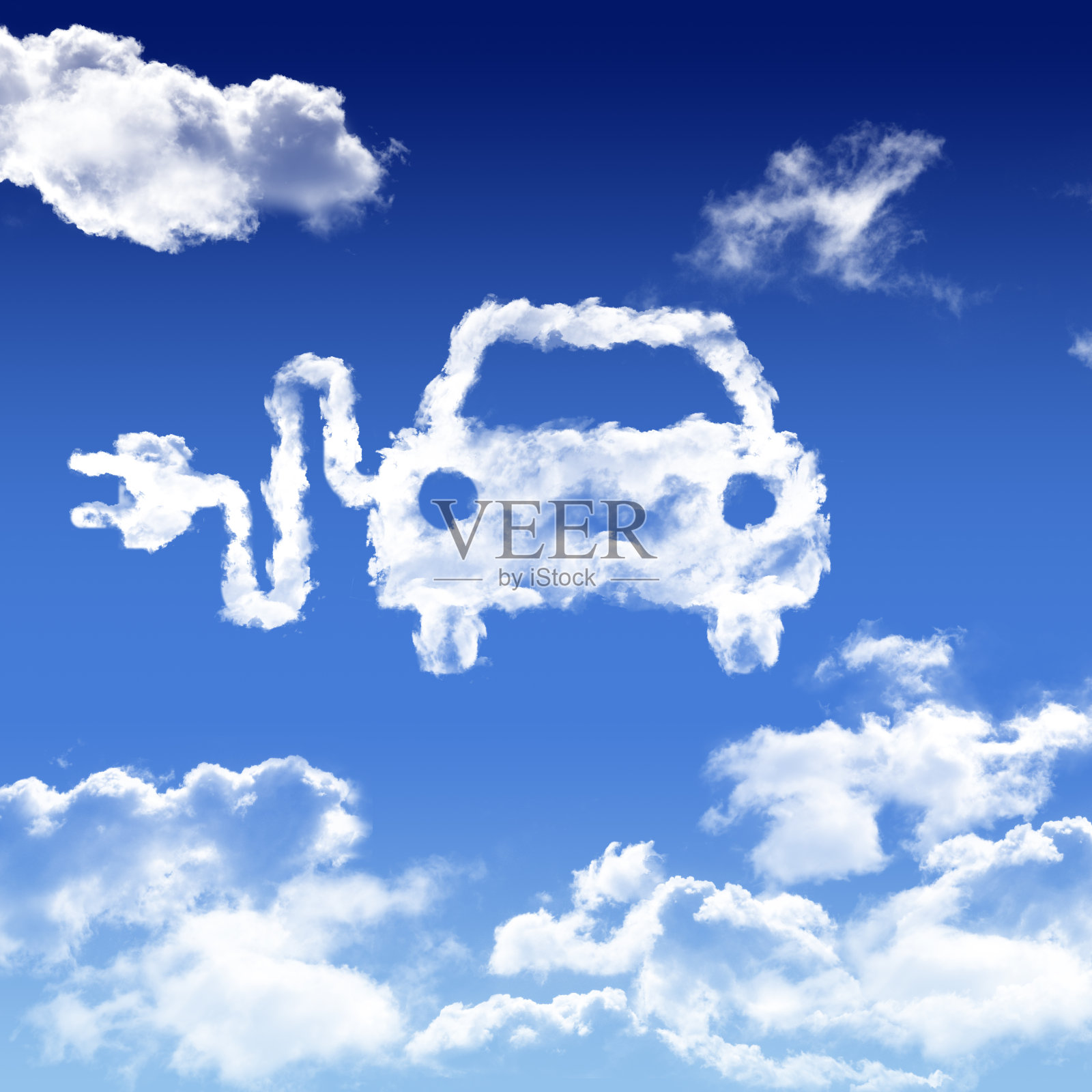 云形状的电动车图标照片摄影图片