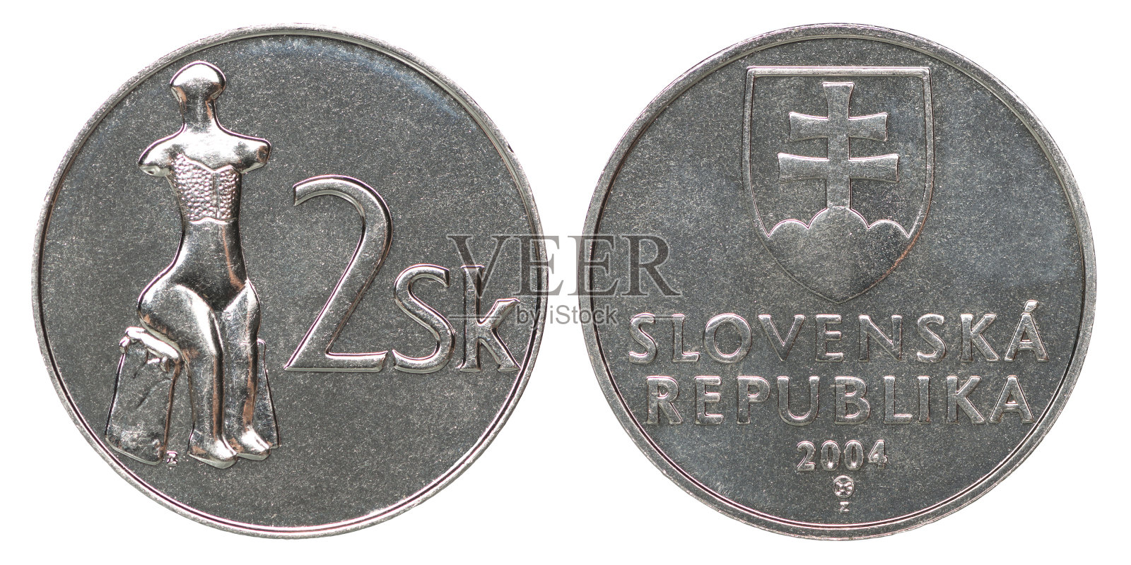 斯洛伐克克朗硬币照片摄影图片