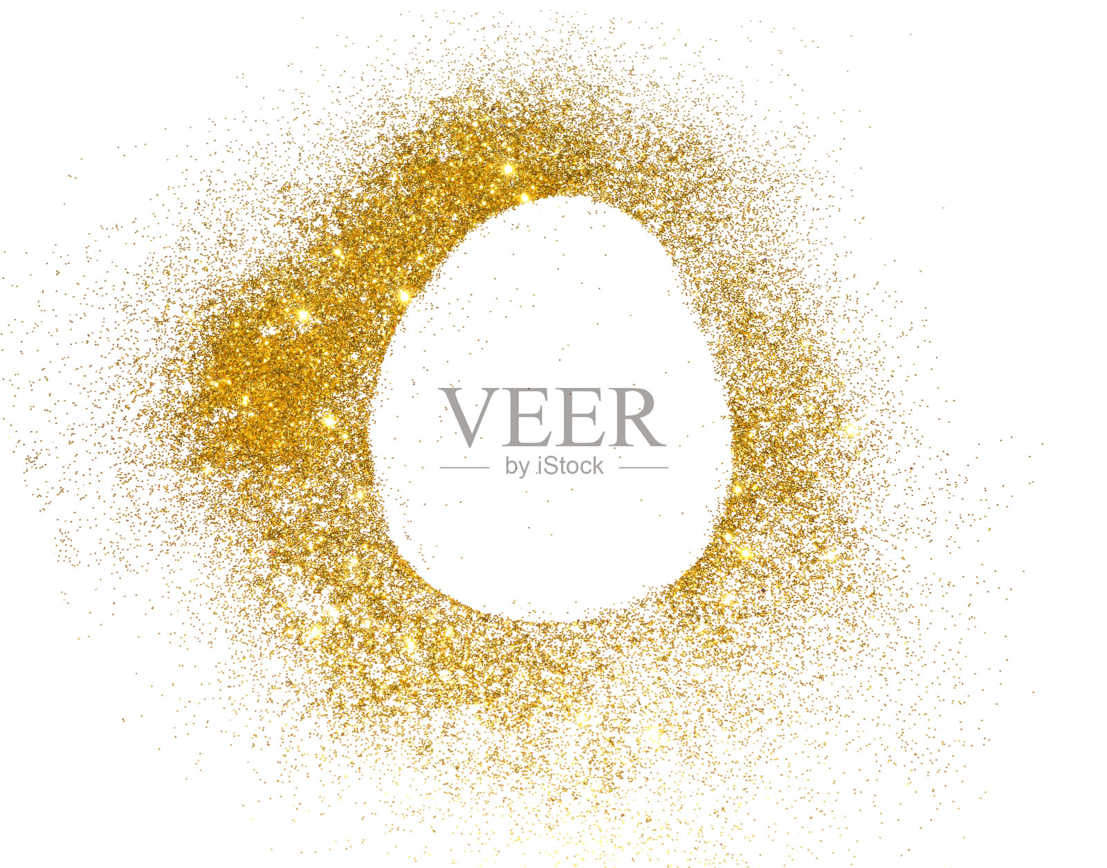 复活节彩蛋的金色在白色的背景上闪闪发光，作为节日的装饰照片摄影图片