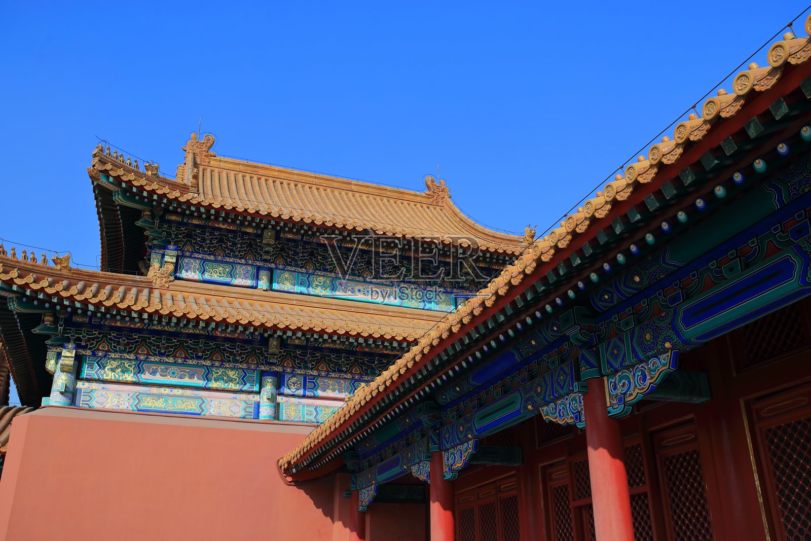 中国古代宫殿屋顶照片摄影图片