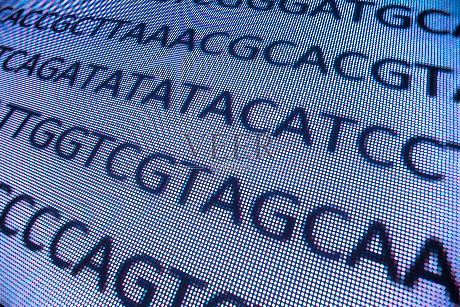 DNA序列在大的LED屏幕照片摄影图片
