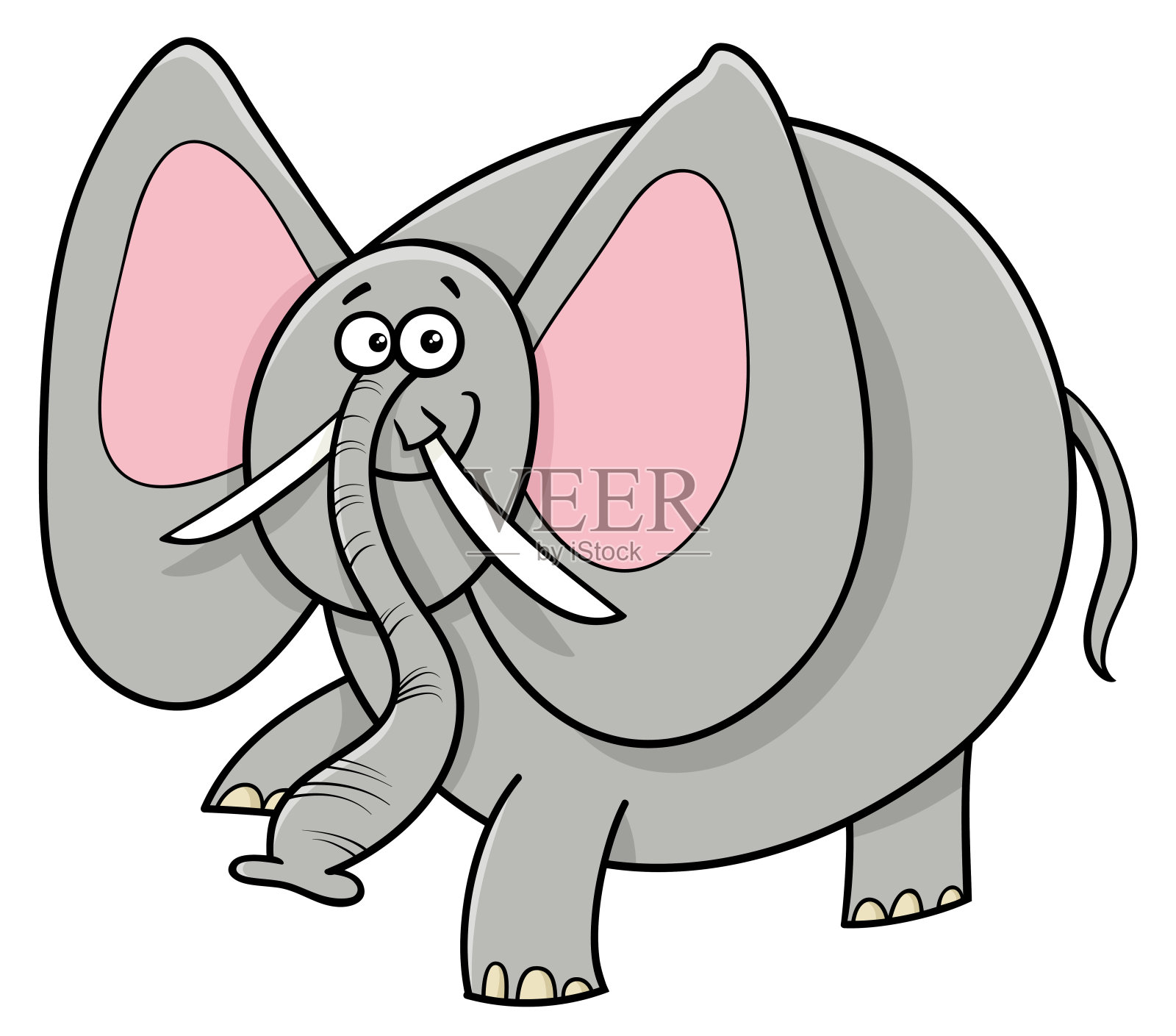 非洲大象动物卡通人物设计元素图片