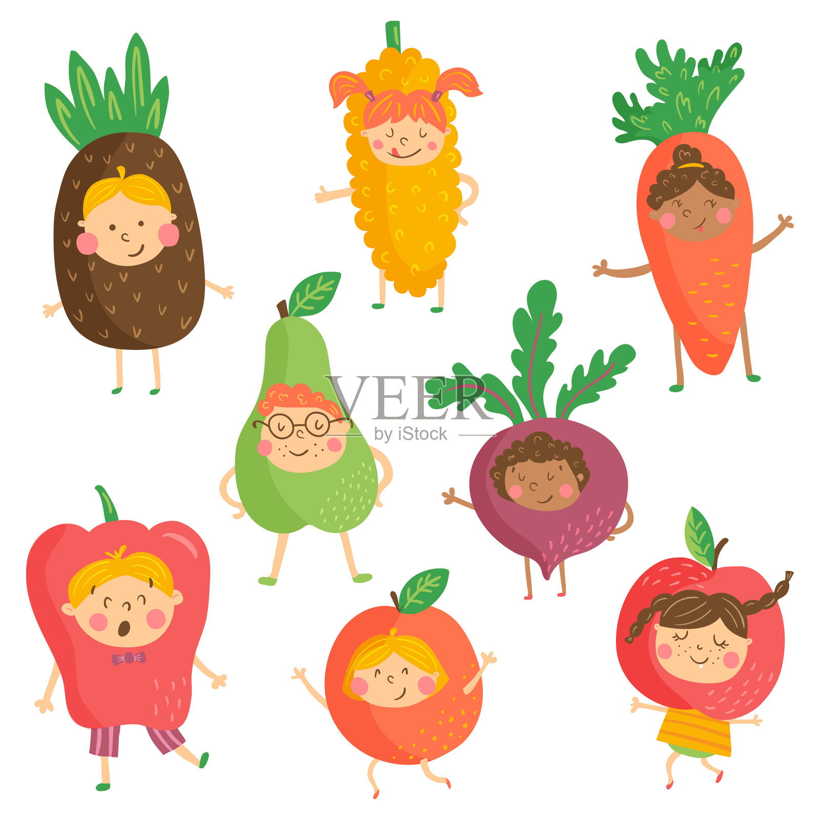水果kidies插画图片素材