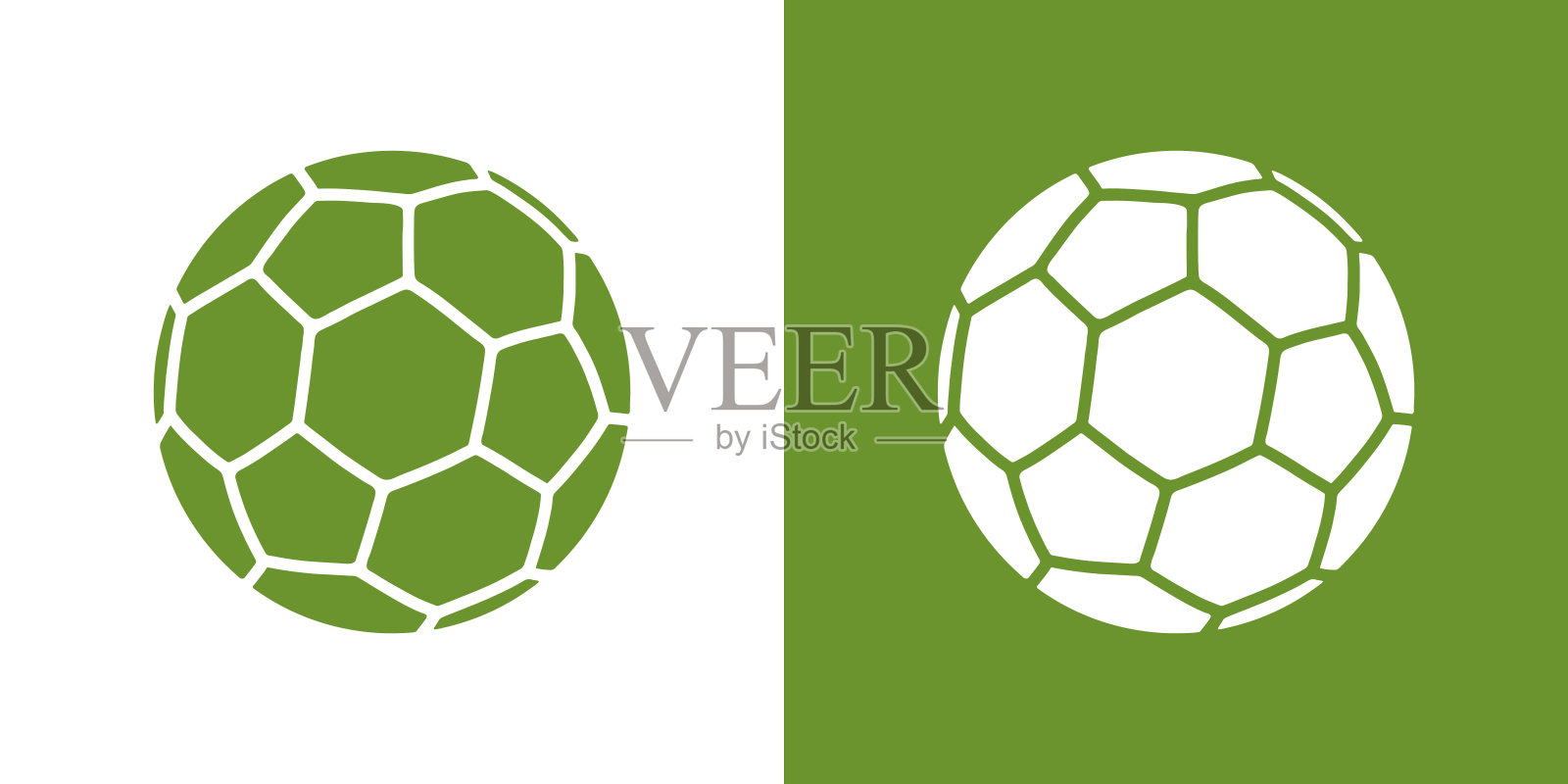 绿色足球图形插画图片素材