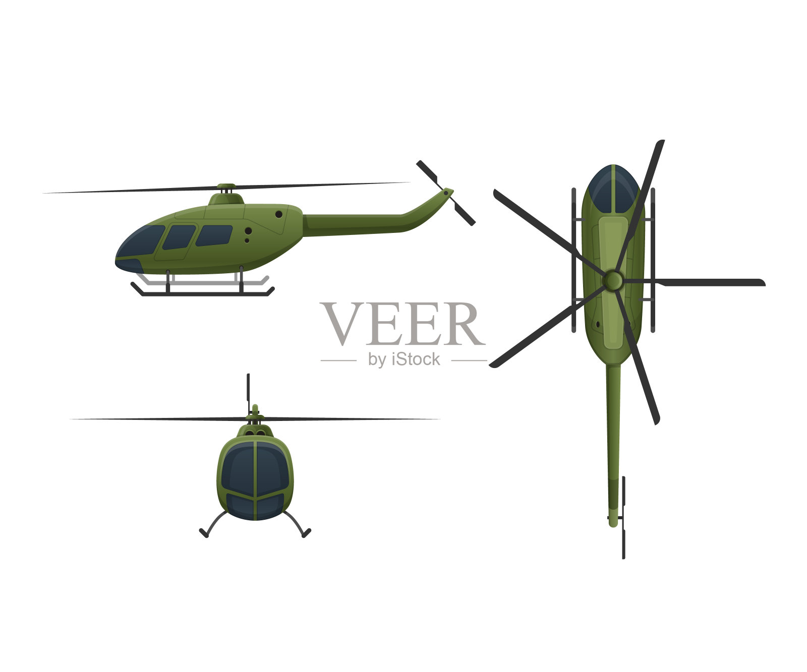 空中汽车。飞行直升机，用于运输。航空客运直升机设计元素图片