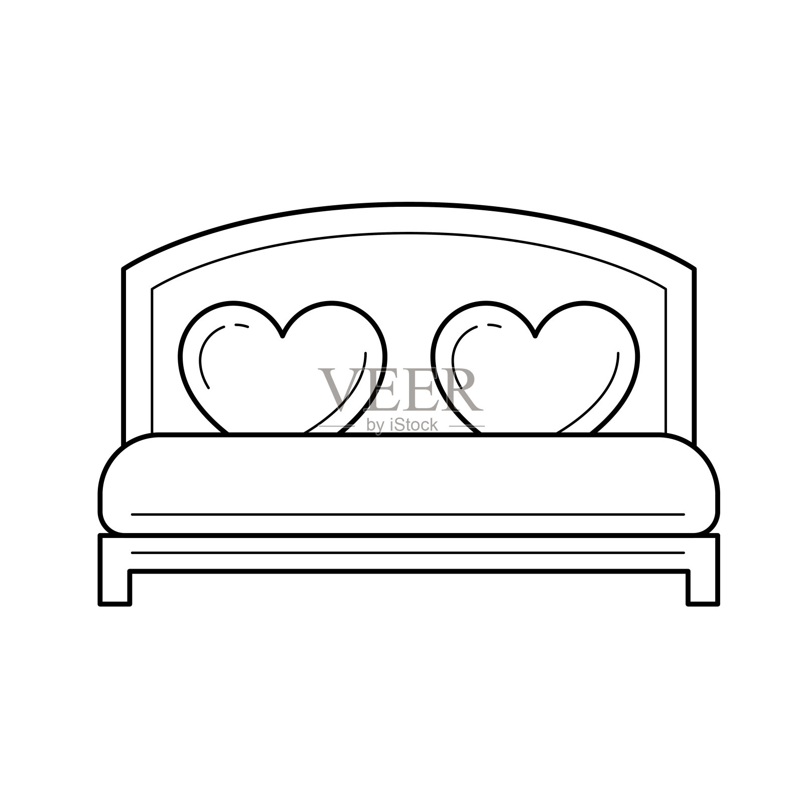 婚礼床向量线图标设计元素图片