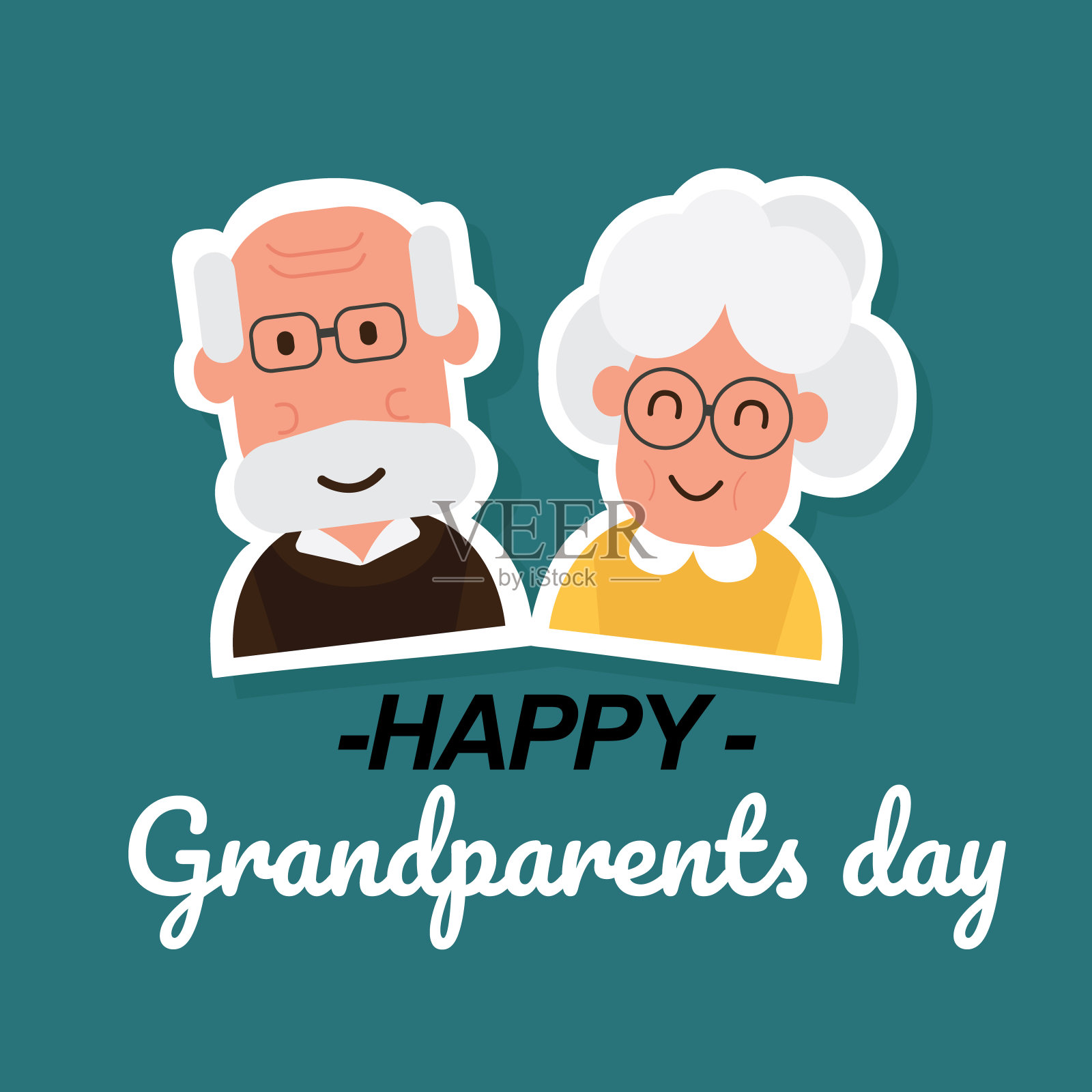 祖父母日快乐插画图片素材