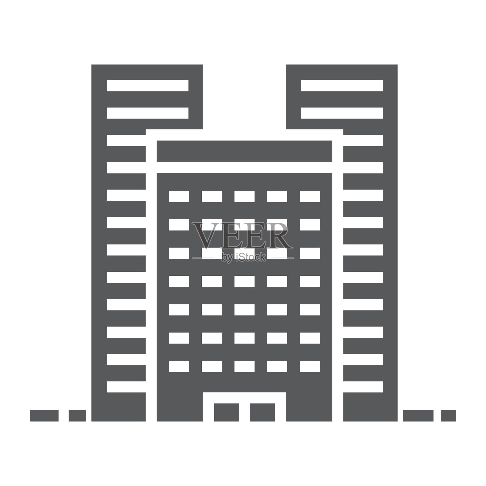 建筑物字形图标，房地产和家庭，城镇标志矢量图形，一个白色背景上的固体模式，eps 10。图标素材