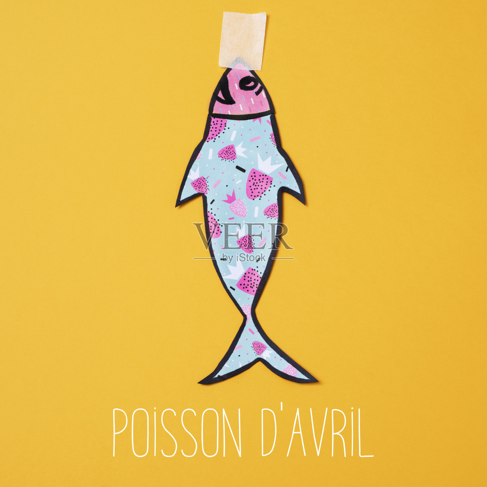 法语叫poisson d avril，愚人节插画图片素材
