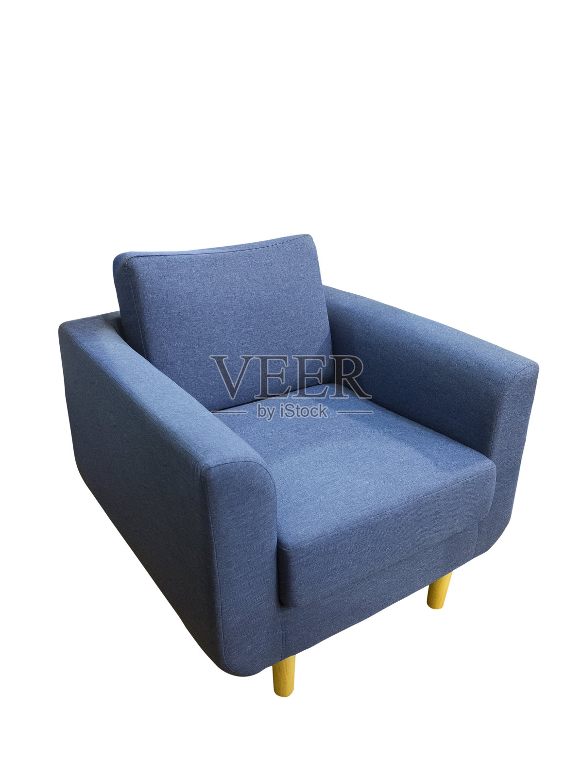 蓝色现代扶手椅照片摄影图片