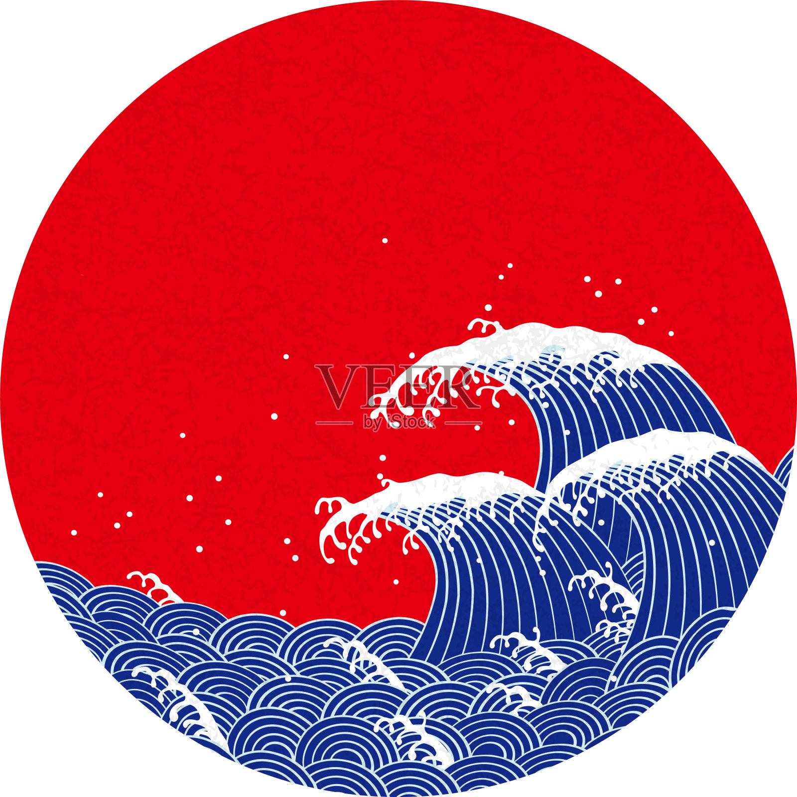 波。日式图案。插画图片素材