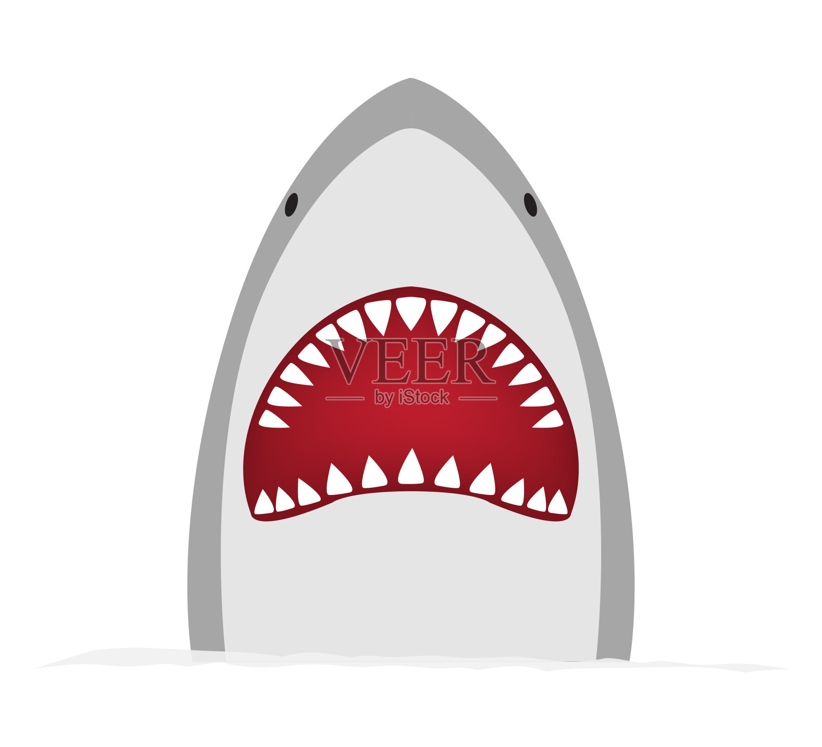 大白鲨在孤立的白色背景上插画图片素材